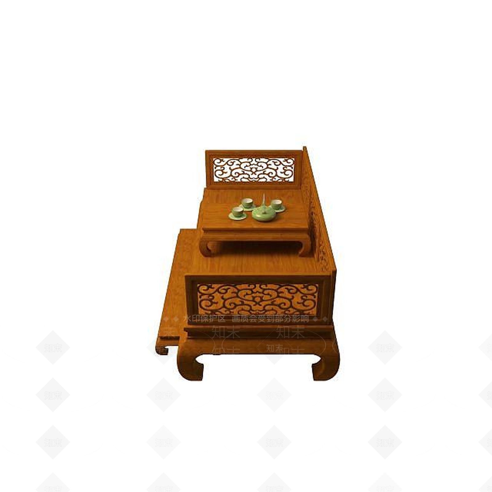 现代全实木罗汉床3D模型下载【ID:1195257212】