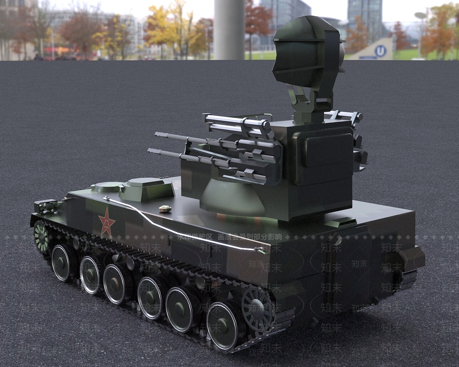 现代中国陆军机动近程防空部队3D模型下载【ID:1195257826】