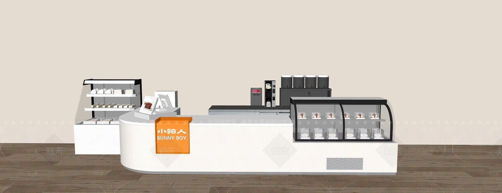 现代奶茶店SU模型下载【ID:1195258779】