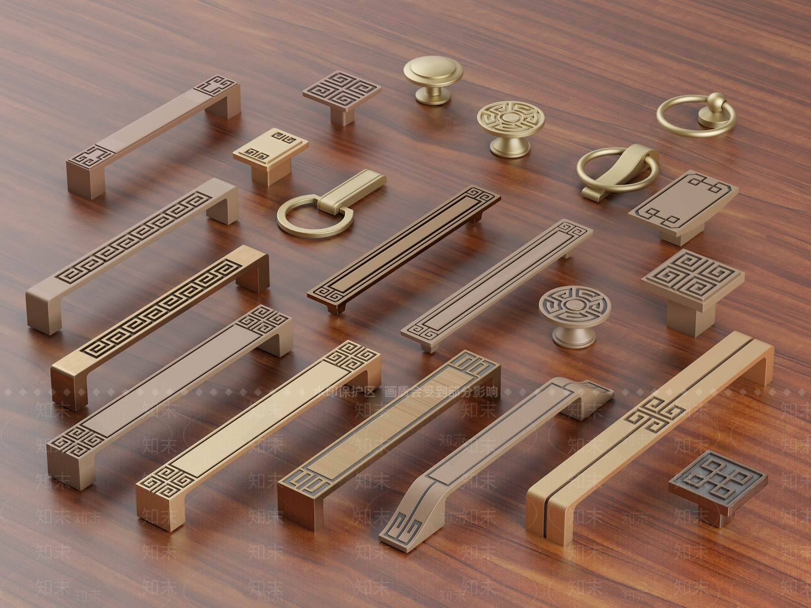 新中式拉手3D模型下载【ID:1195259419】