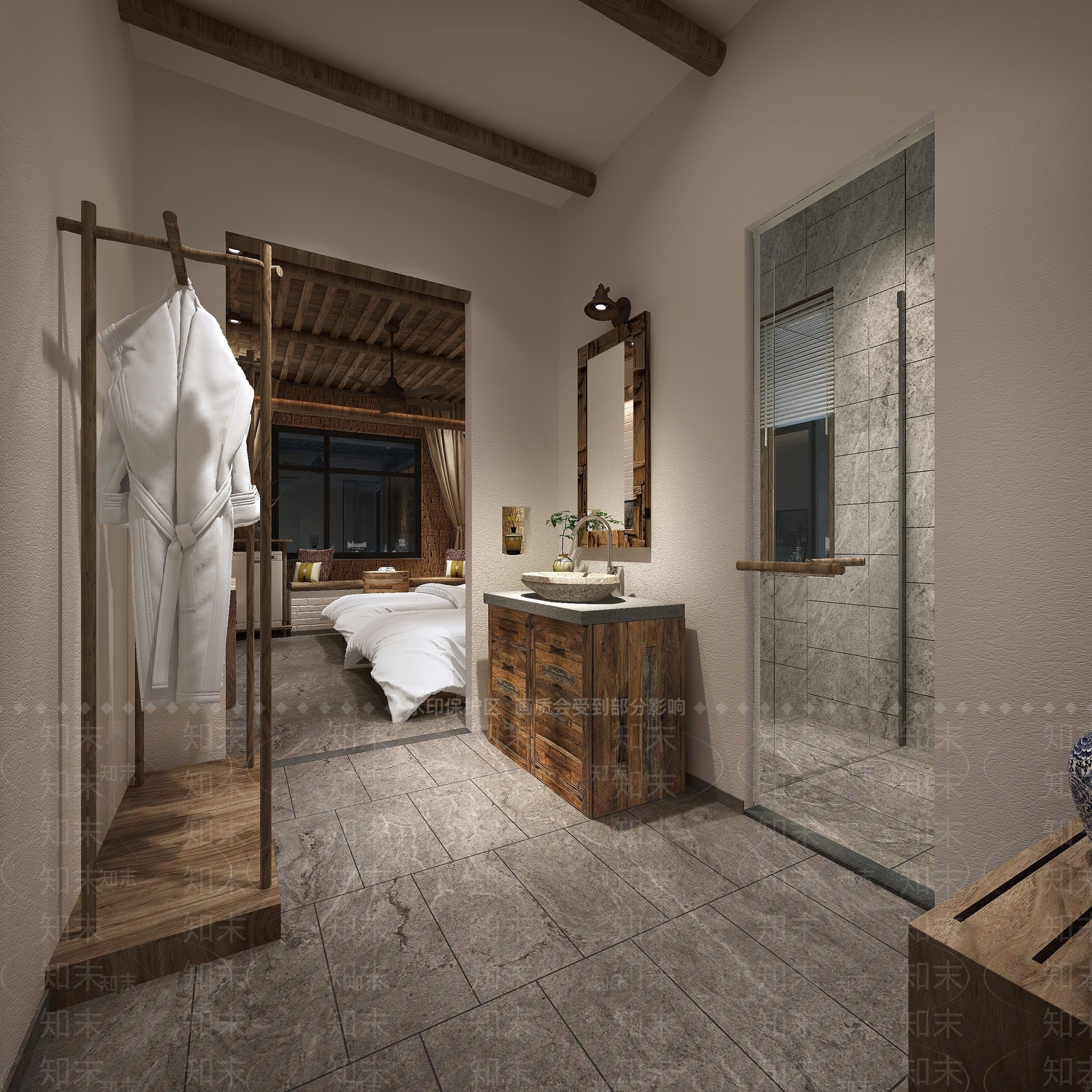 现代酒店客房3D模型下载【ID:1195259793】