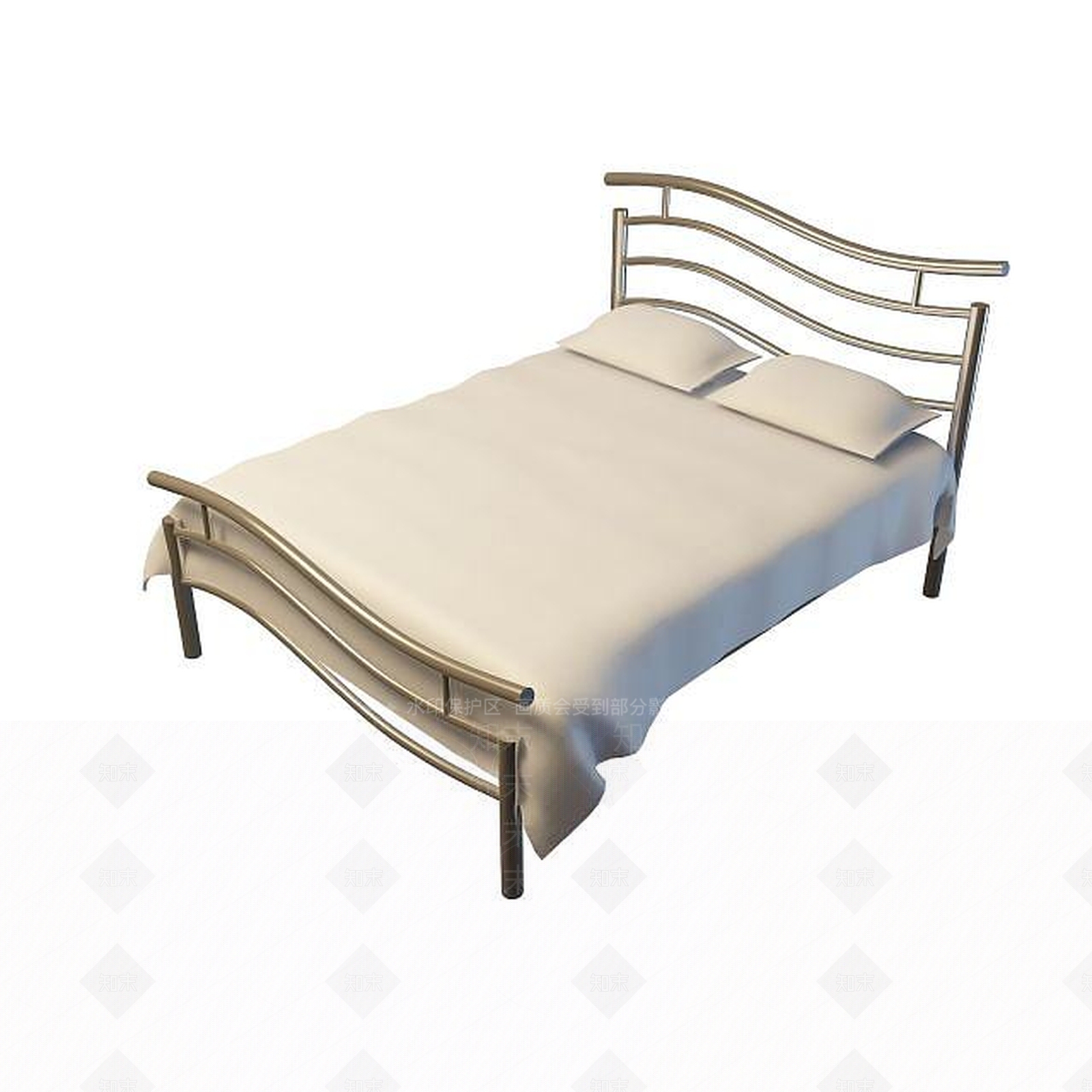 现代铁艺床3D模型下载【ID:1195261447】