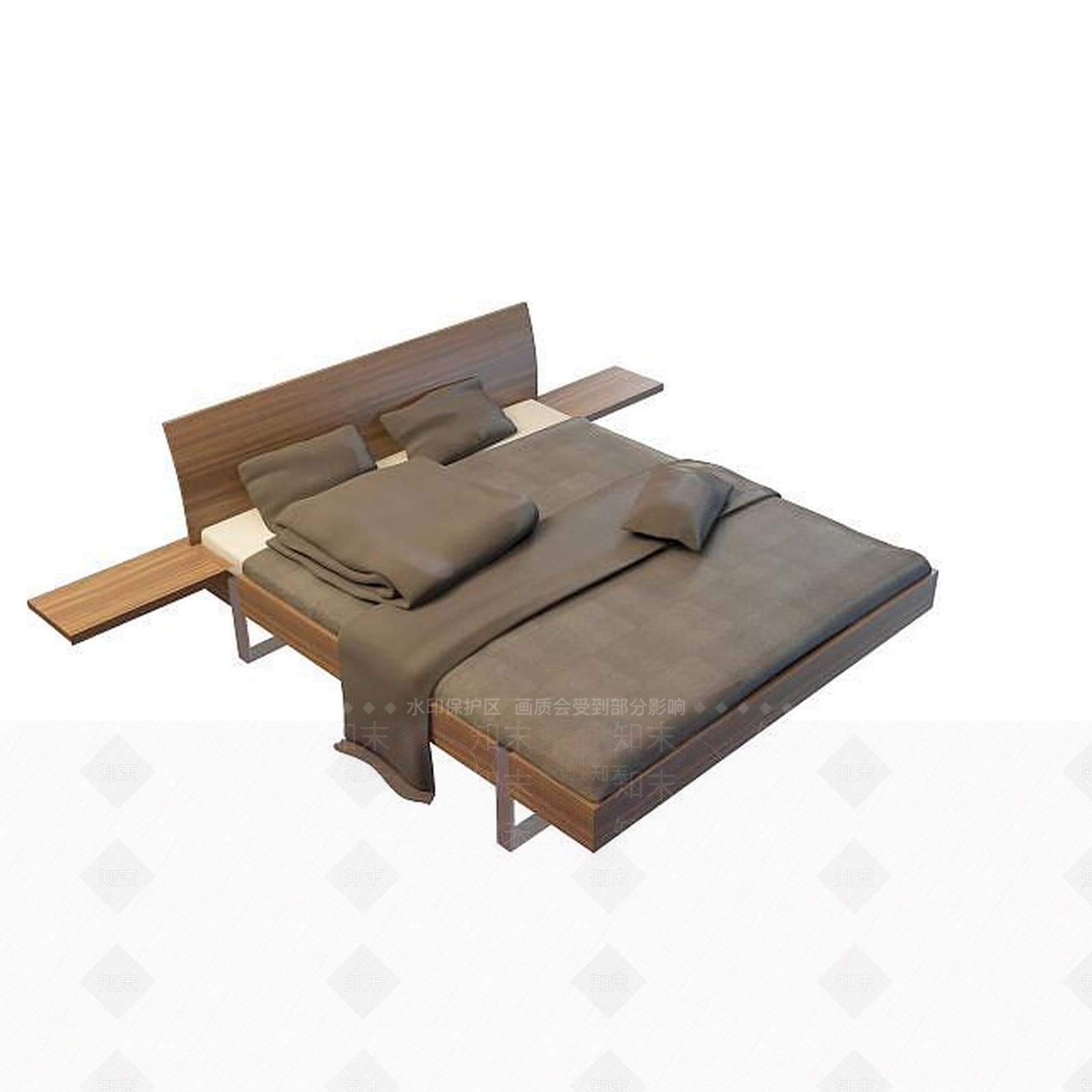 中式大床3D模型下载【ID:1195262808】
