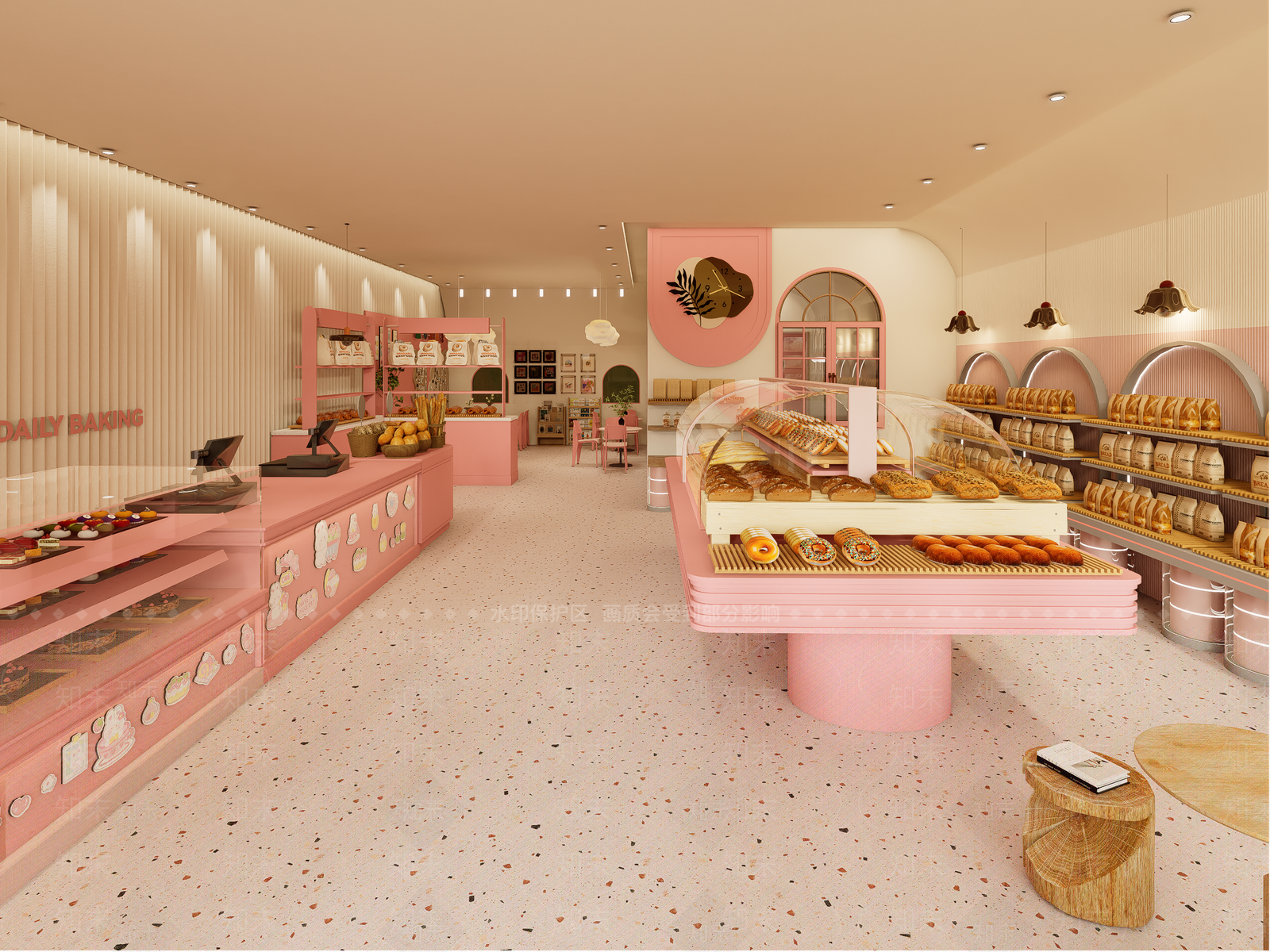 现代甜品面包店SU模型下载【ID:1195264152】