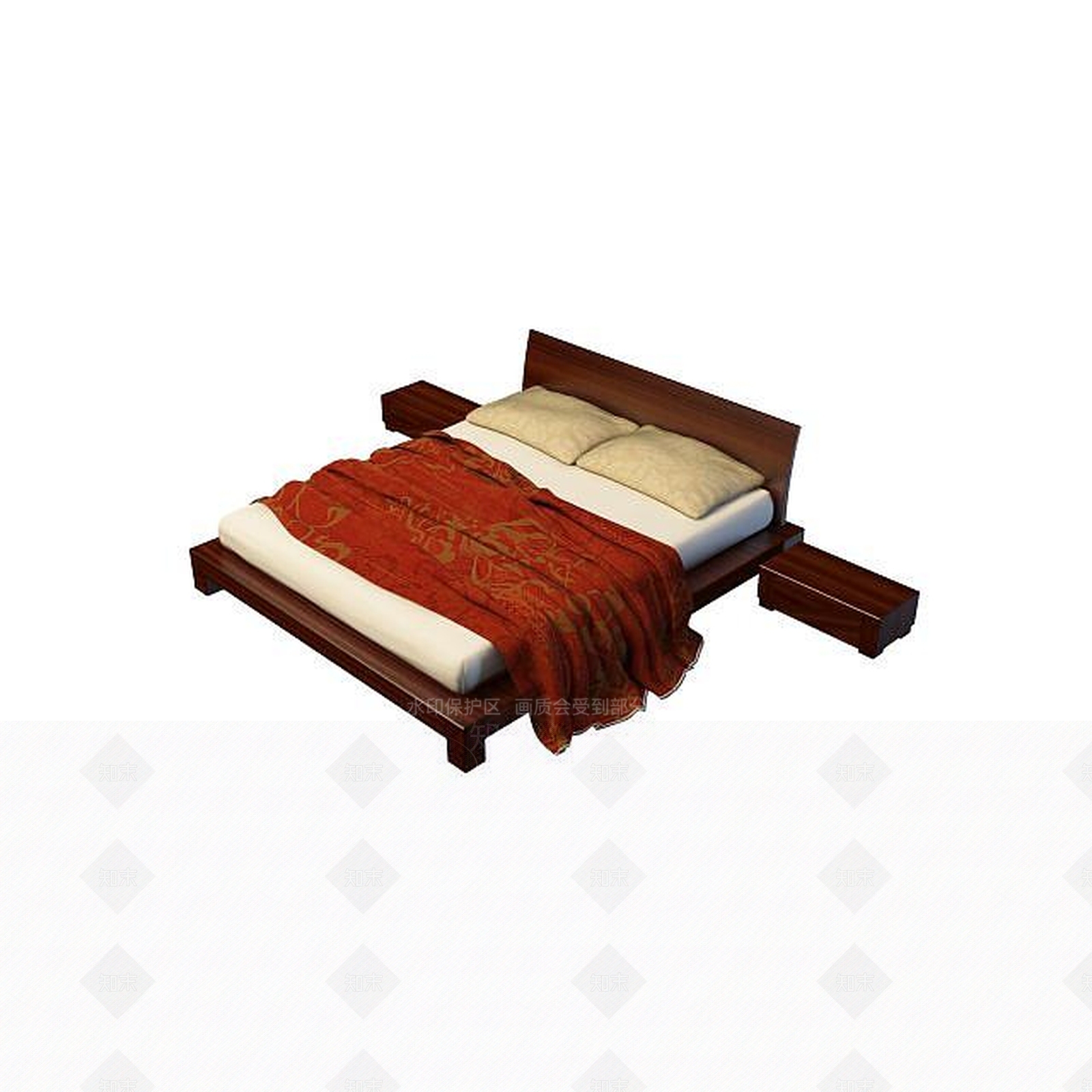 中式大床3D模型下载【ID:1195264305】