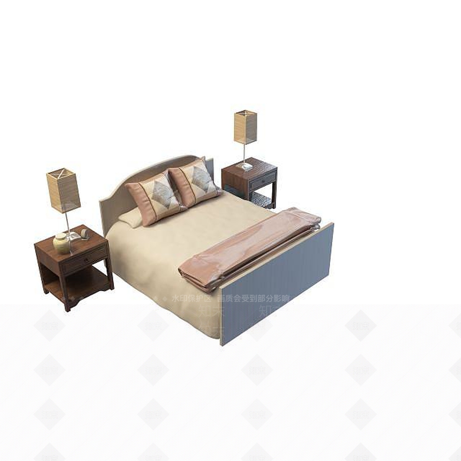 现代简约大床3D模型下载【ID:1195265198】