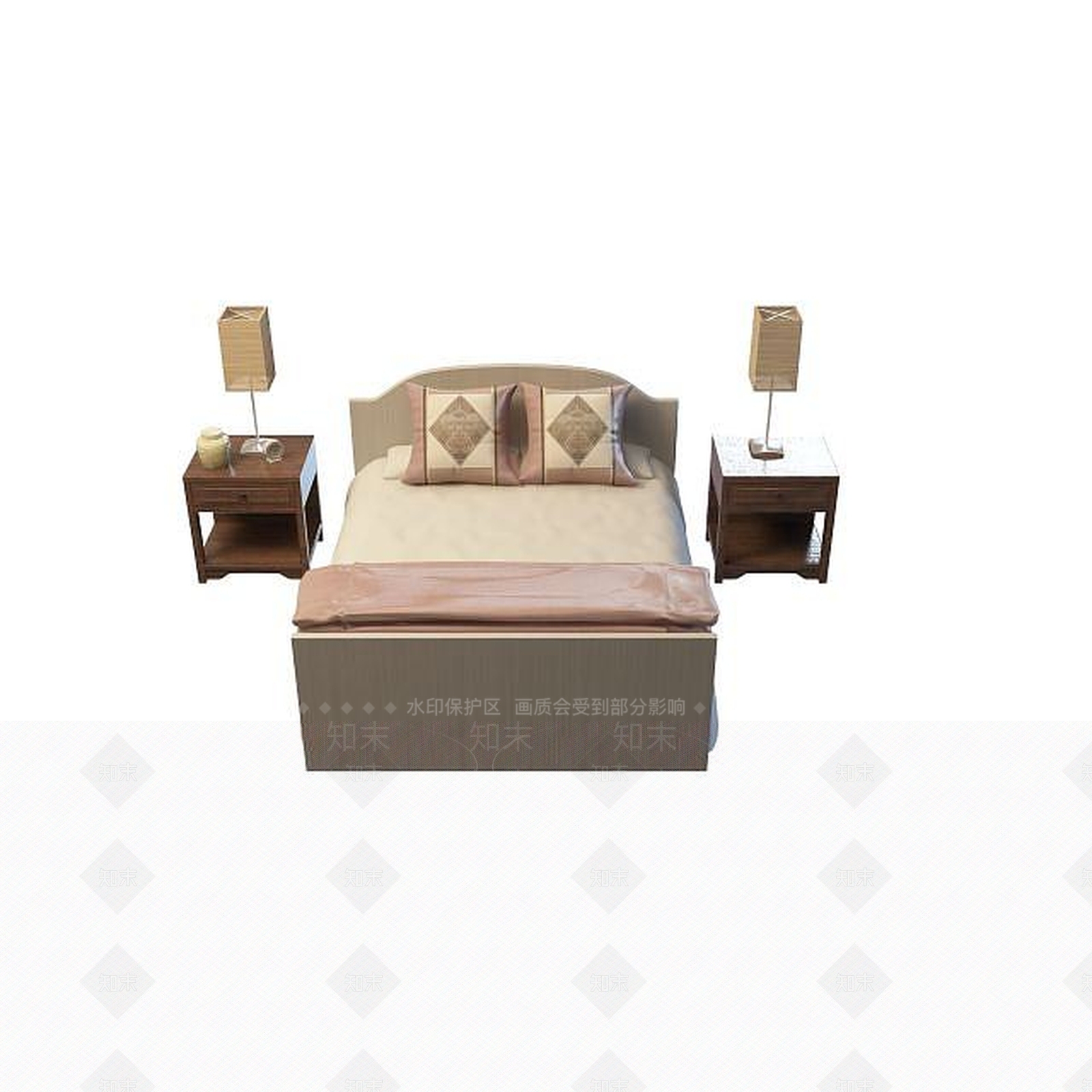现代简约大床3D模型下载【ID:1195265198】