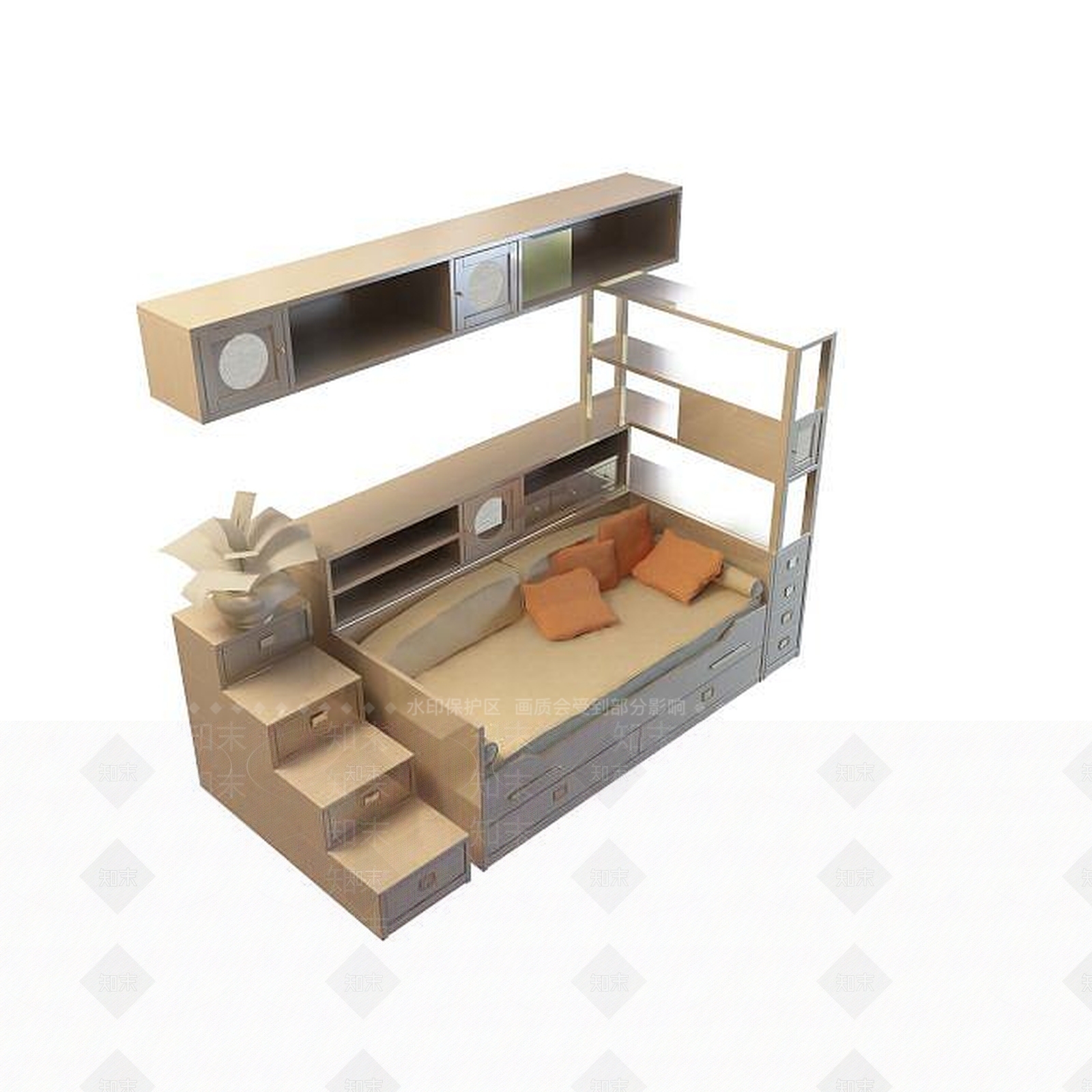 现代多功能床3D模型下载【ID:1195265318】