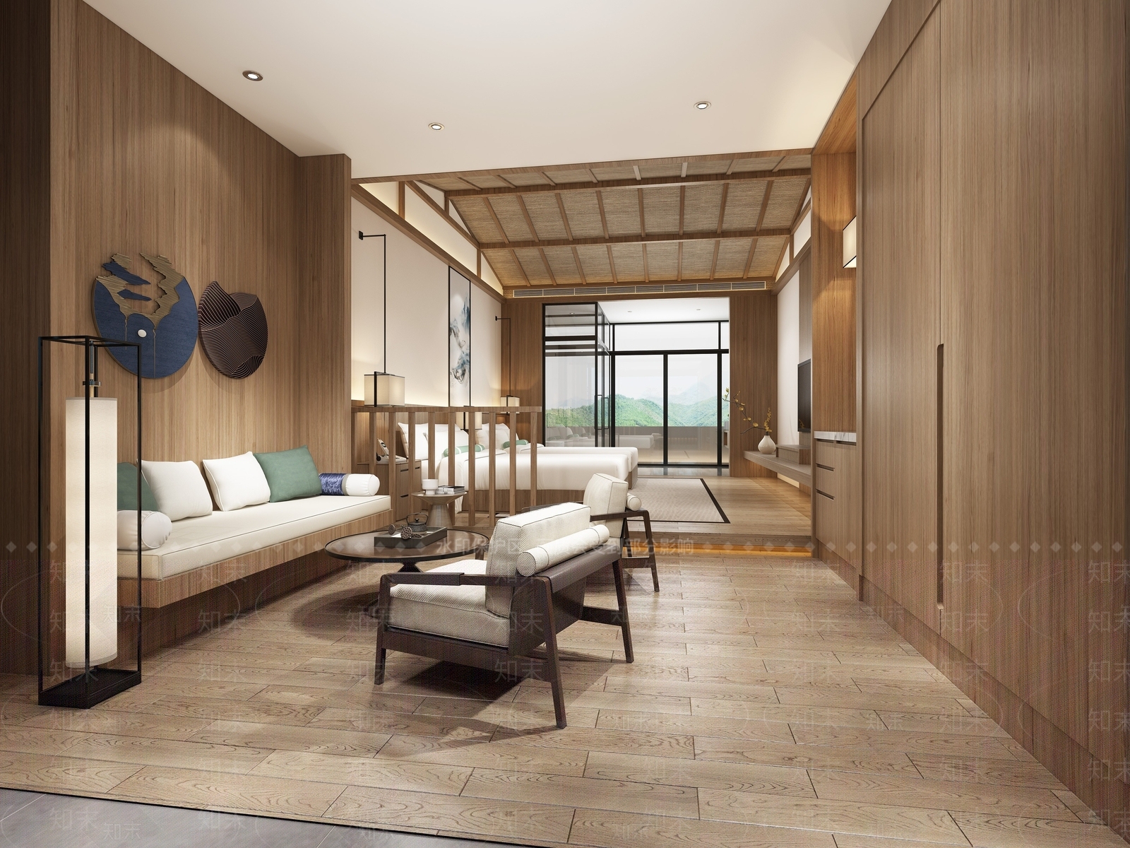 现代酒店客房3D模型下载【ID:1195265483】