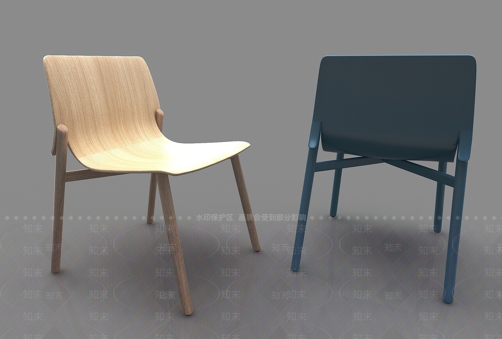 现代风格单椅3D模型下载【ID:1195265563】