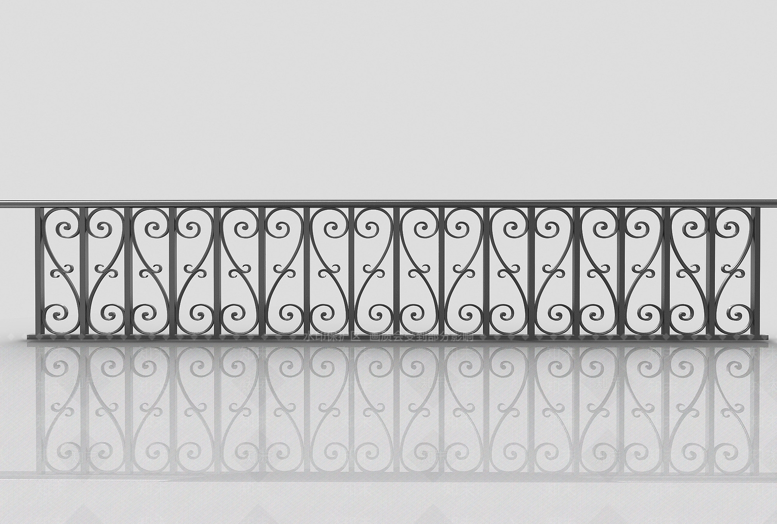 现代风格铁艺栏杆3D模型下载【ID:1195265615】