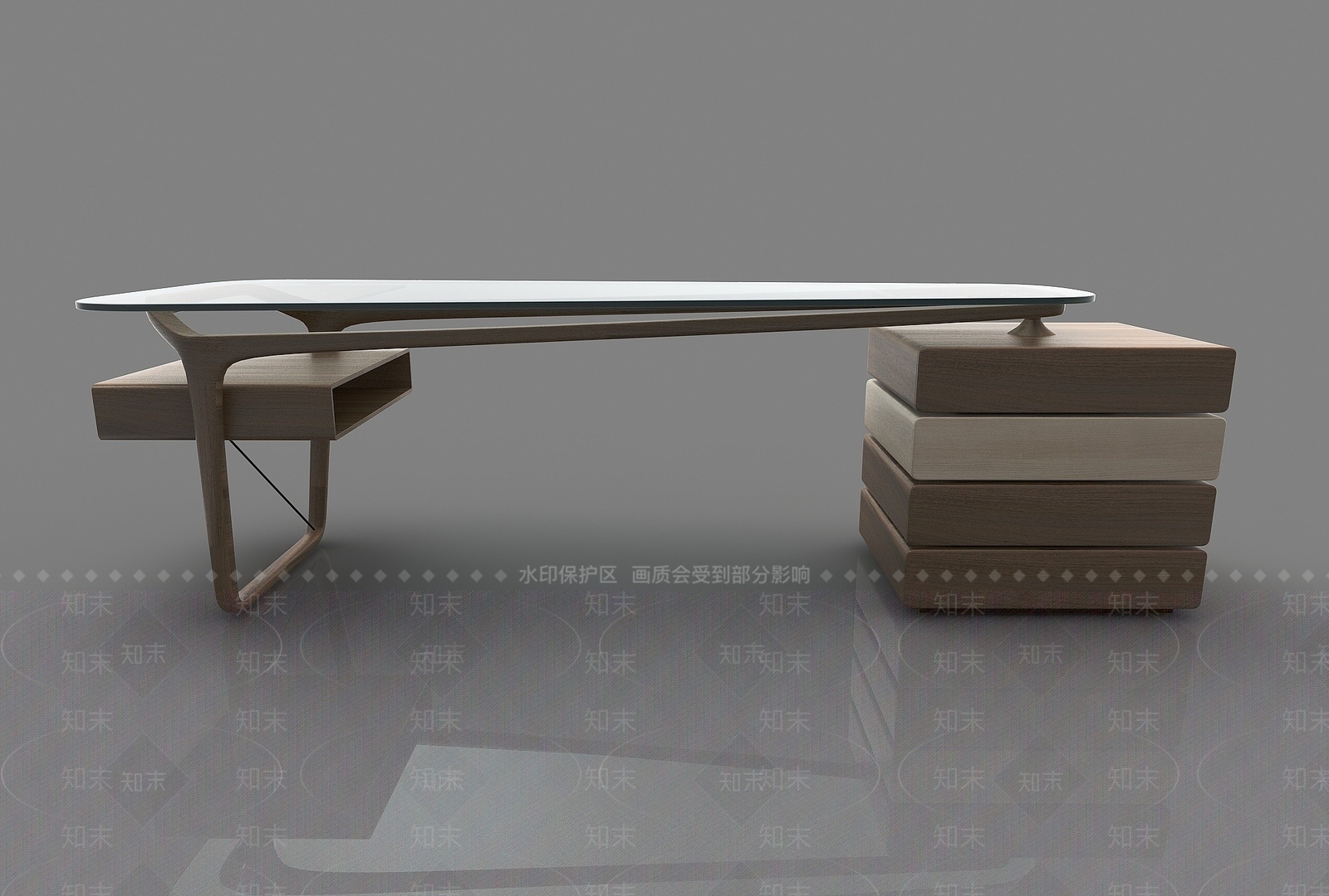 现代风格书桌3D模型下载【ID:1195266420】