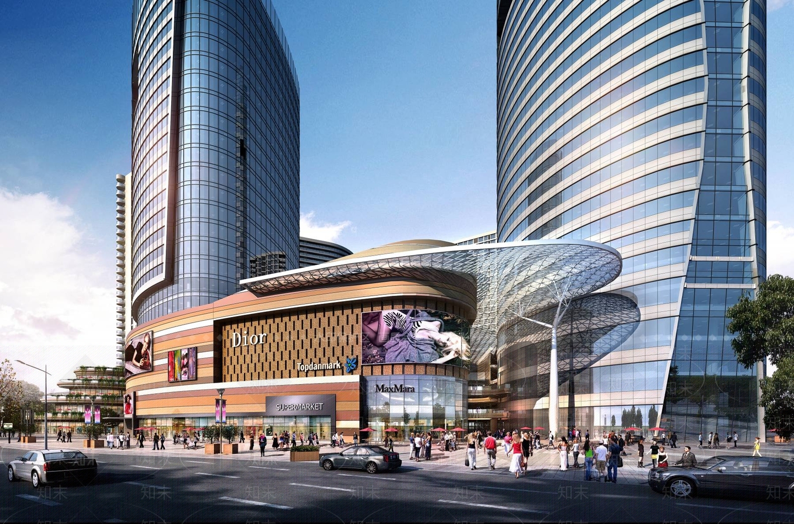 现代商场外观3D模型下载【ID:1195267443】
