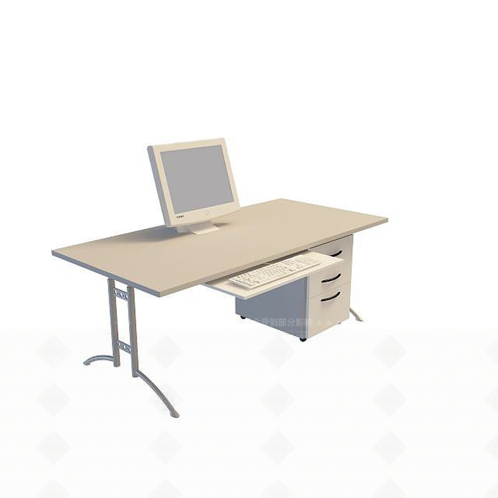 现代时尚电脑桌3D模型下载【ID:1195267748】