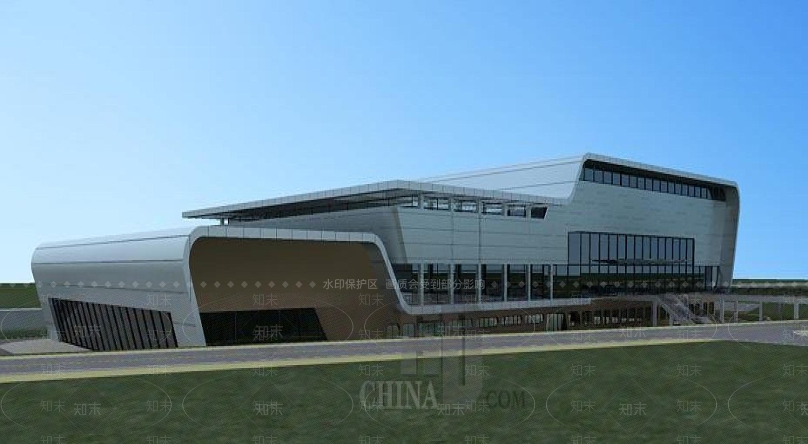 现代体育馆外观3D模型下载【ID:1195267946】