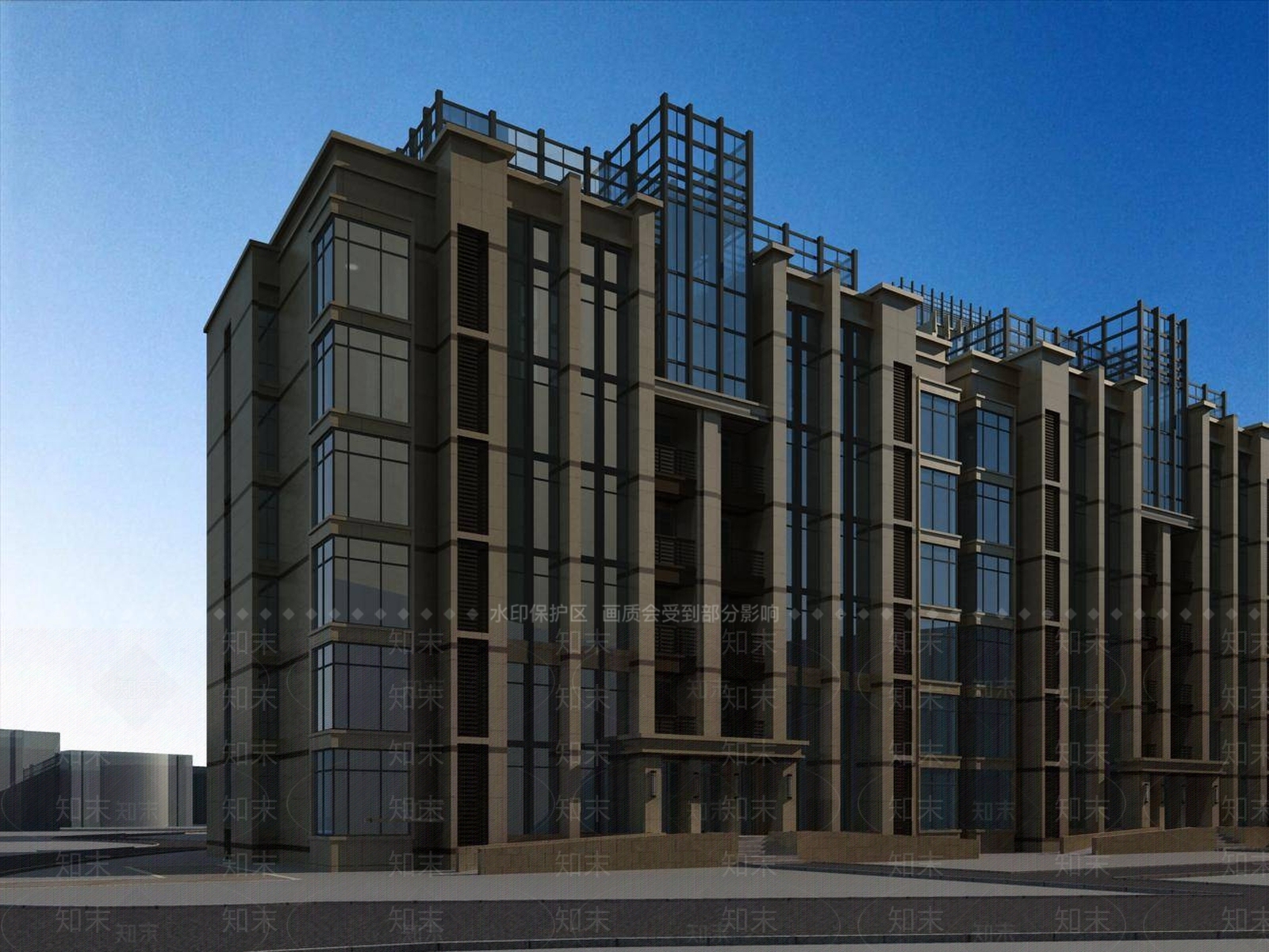 简欧商场外观3D模型下载【ID:1195268107】