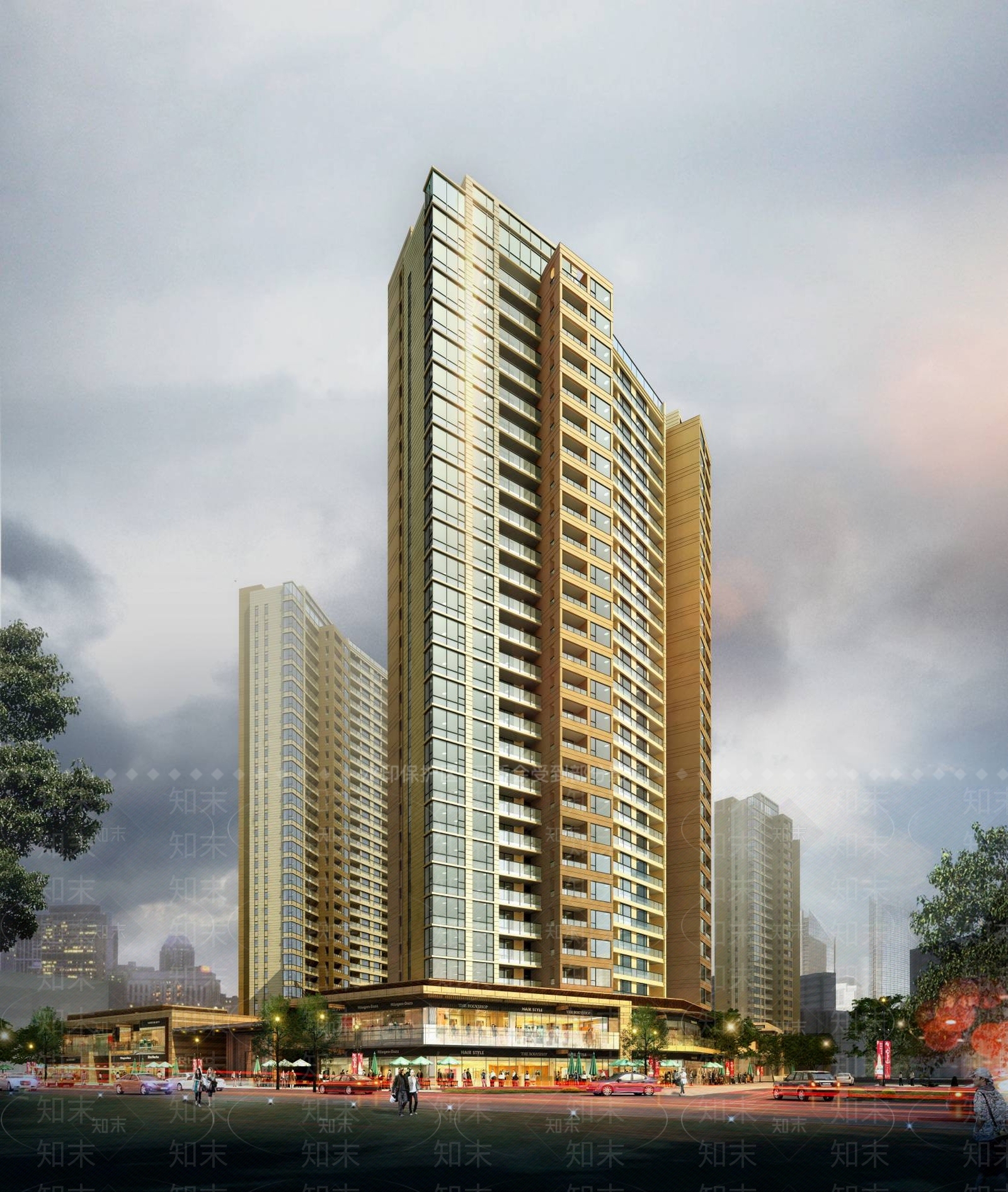现代高层住宅3D模型下载【ID:1195268256】