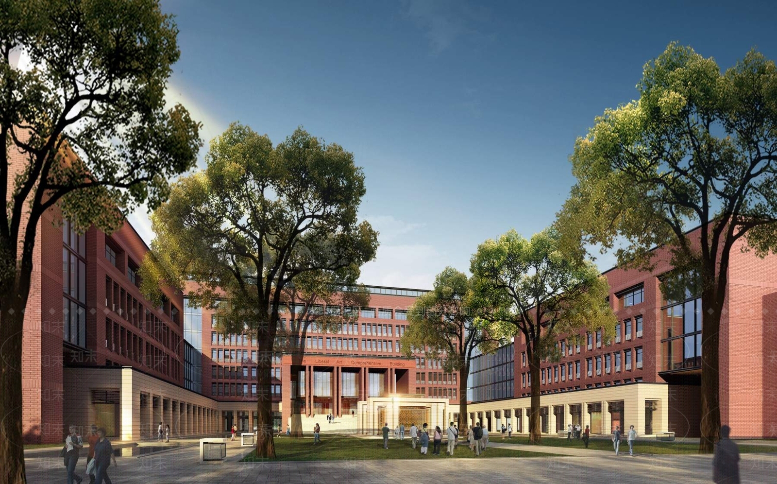 现代学校外观3D模型下载【ID:1195268725】