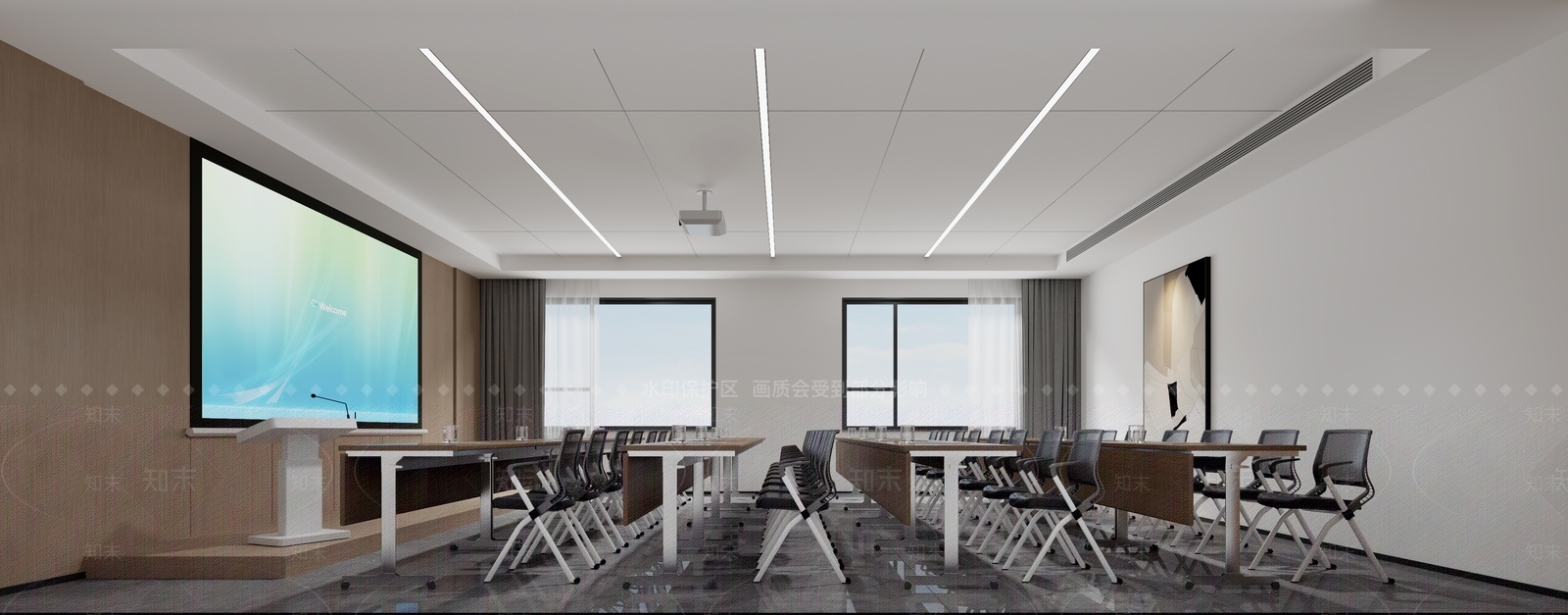 现代会议室3D模型下载【ID:1195269759】
