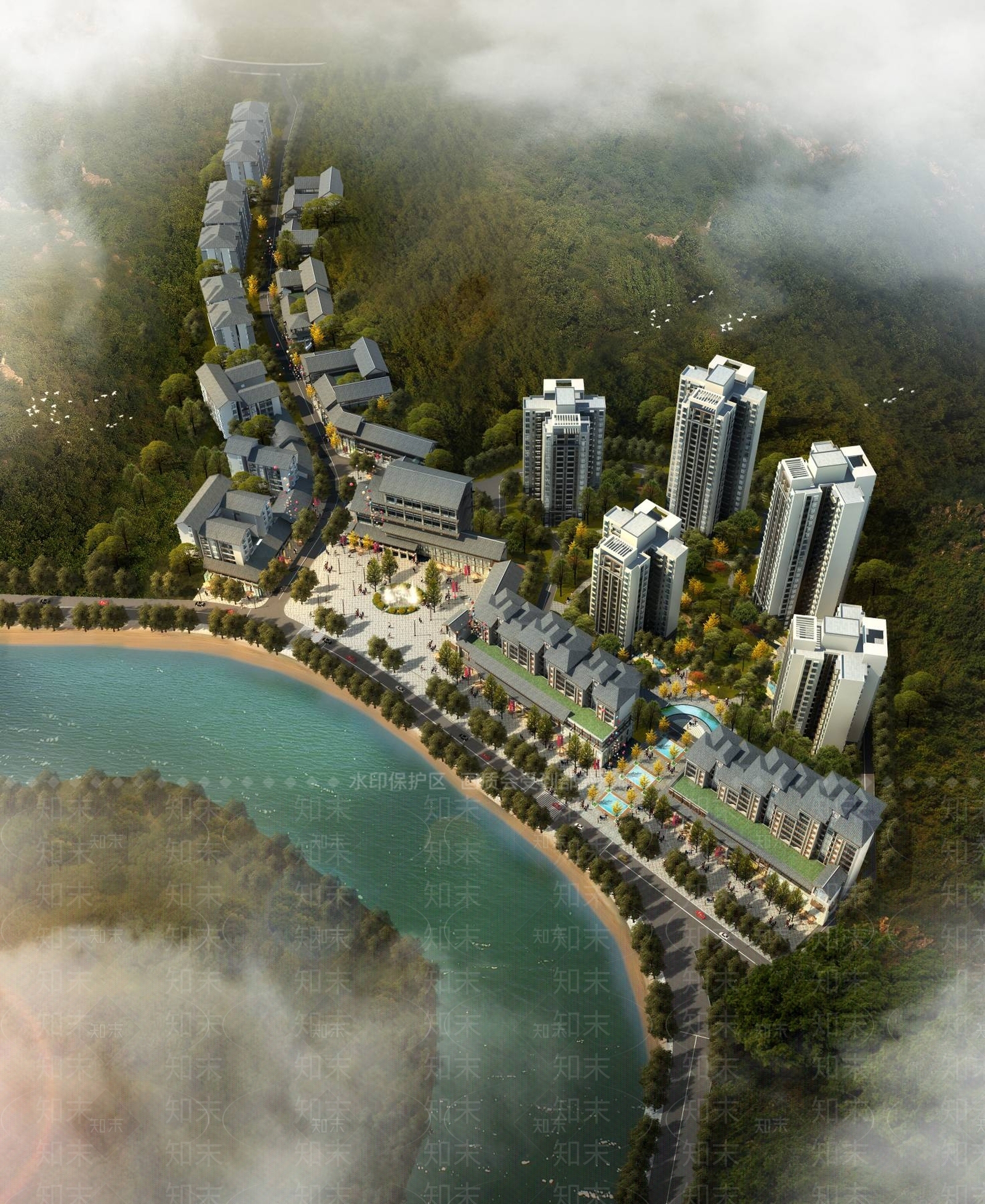 中式商业街3D模型下载【ID:1195269774】