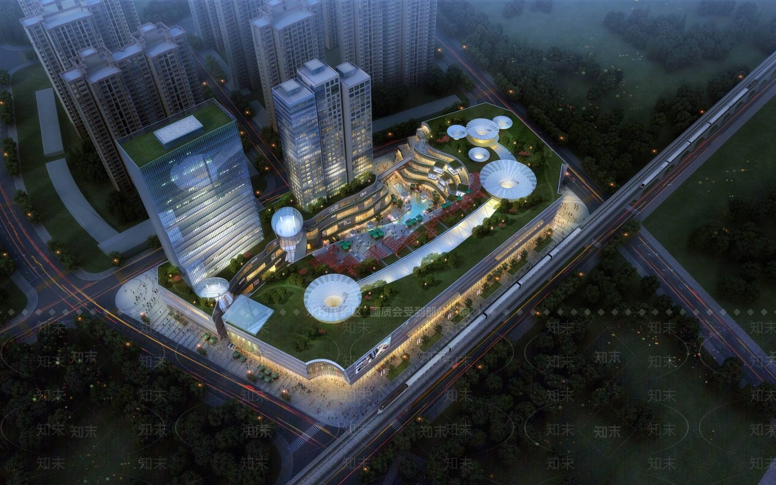 现代商场外观3D模型下载【ID:1195269933】