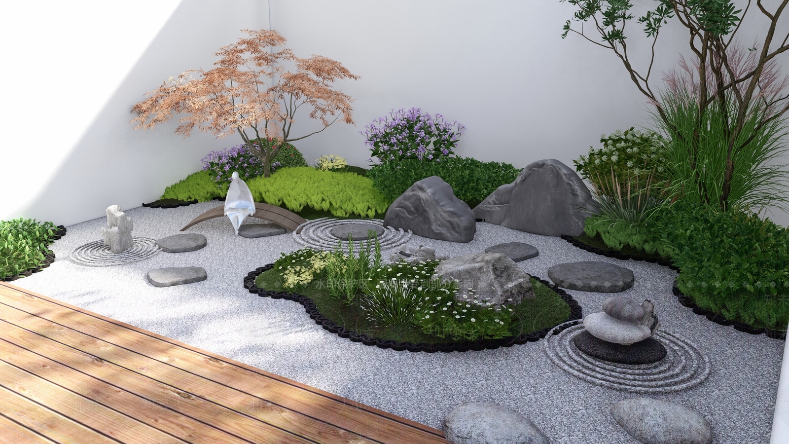 日式现代别墅庭院SU模型下载【ID:1195272067】