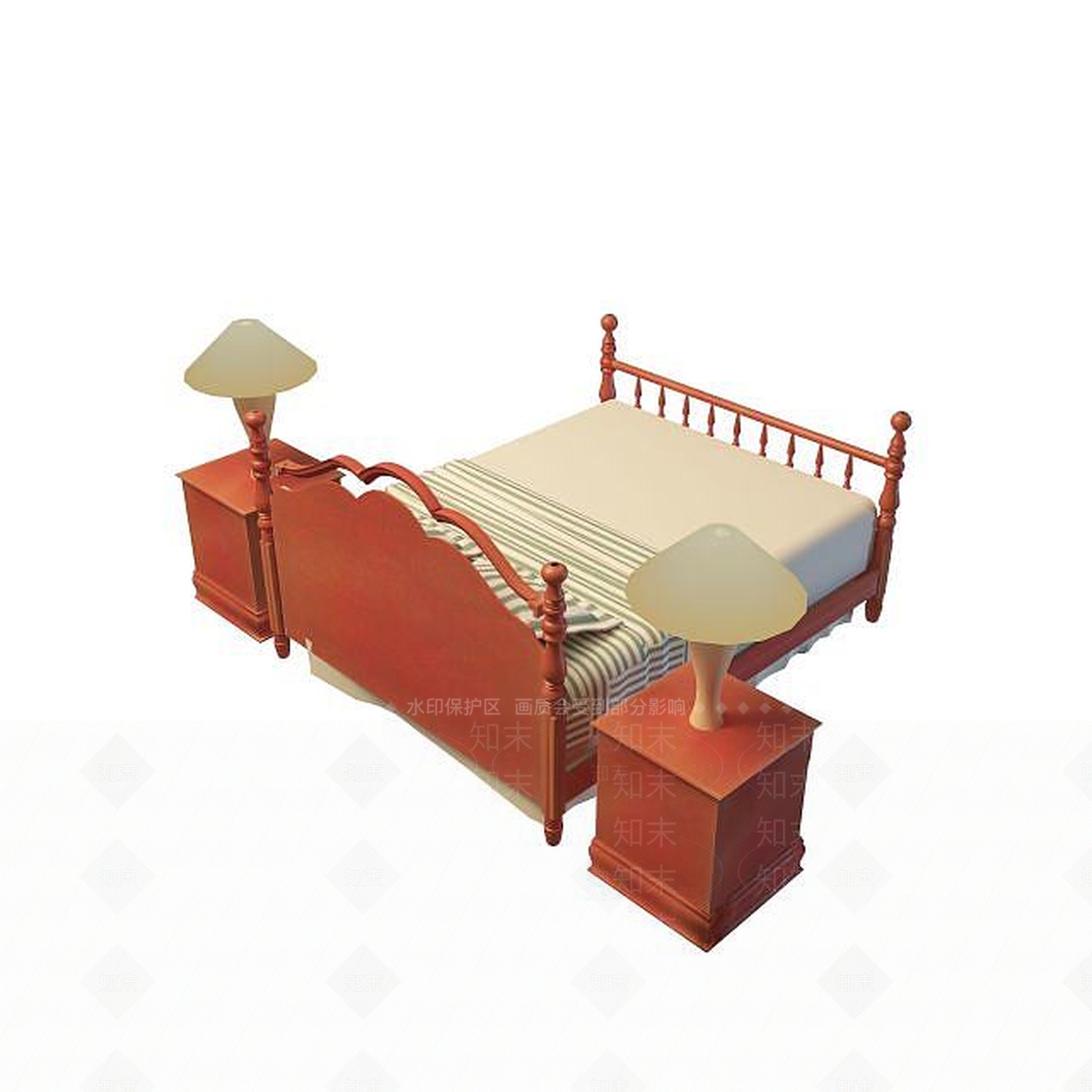 中式大床3D模型下载【ID:1195271716】