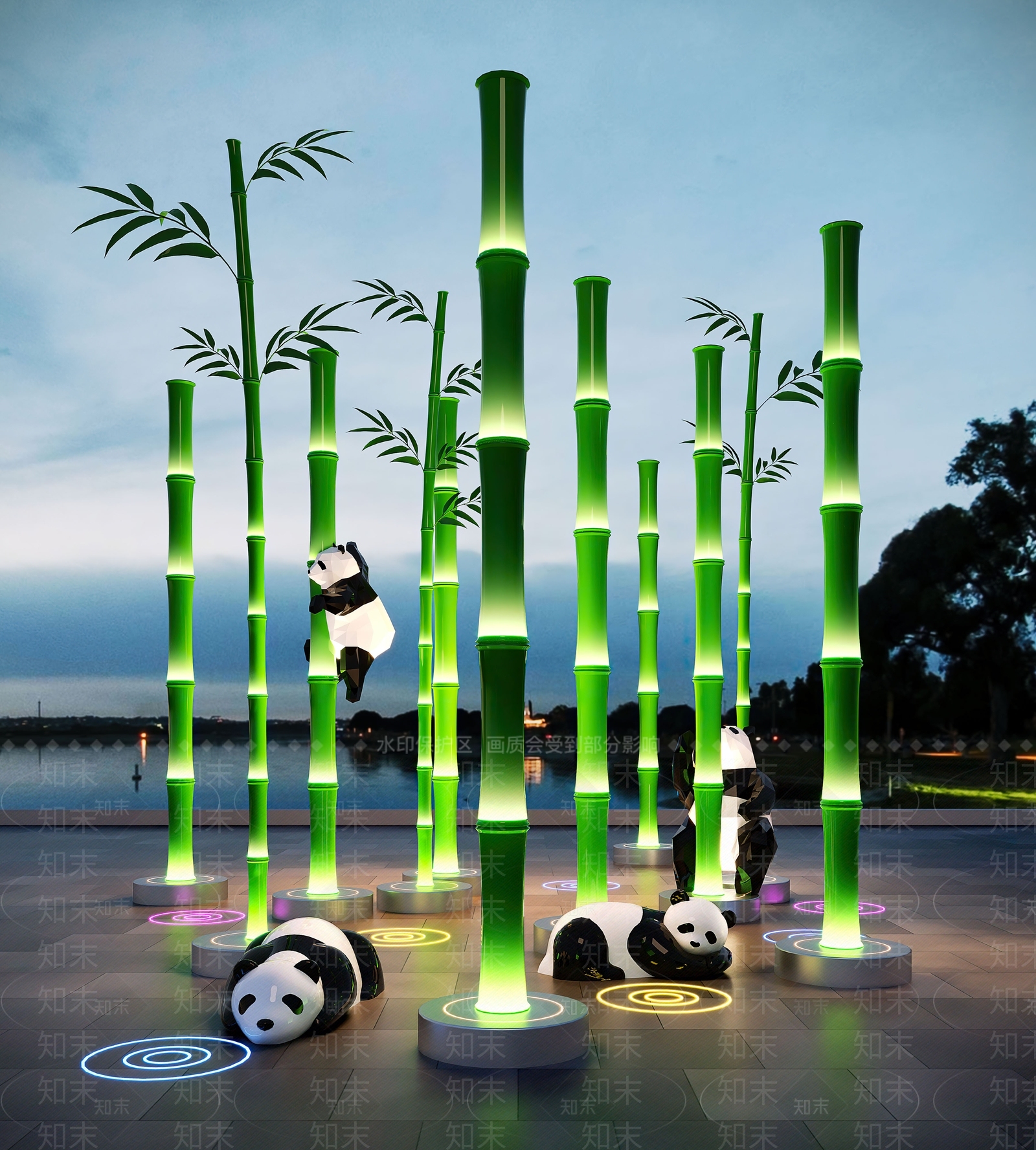 现代雕塑小品SU模型下载【ID:1195272033】