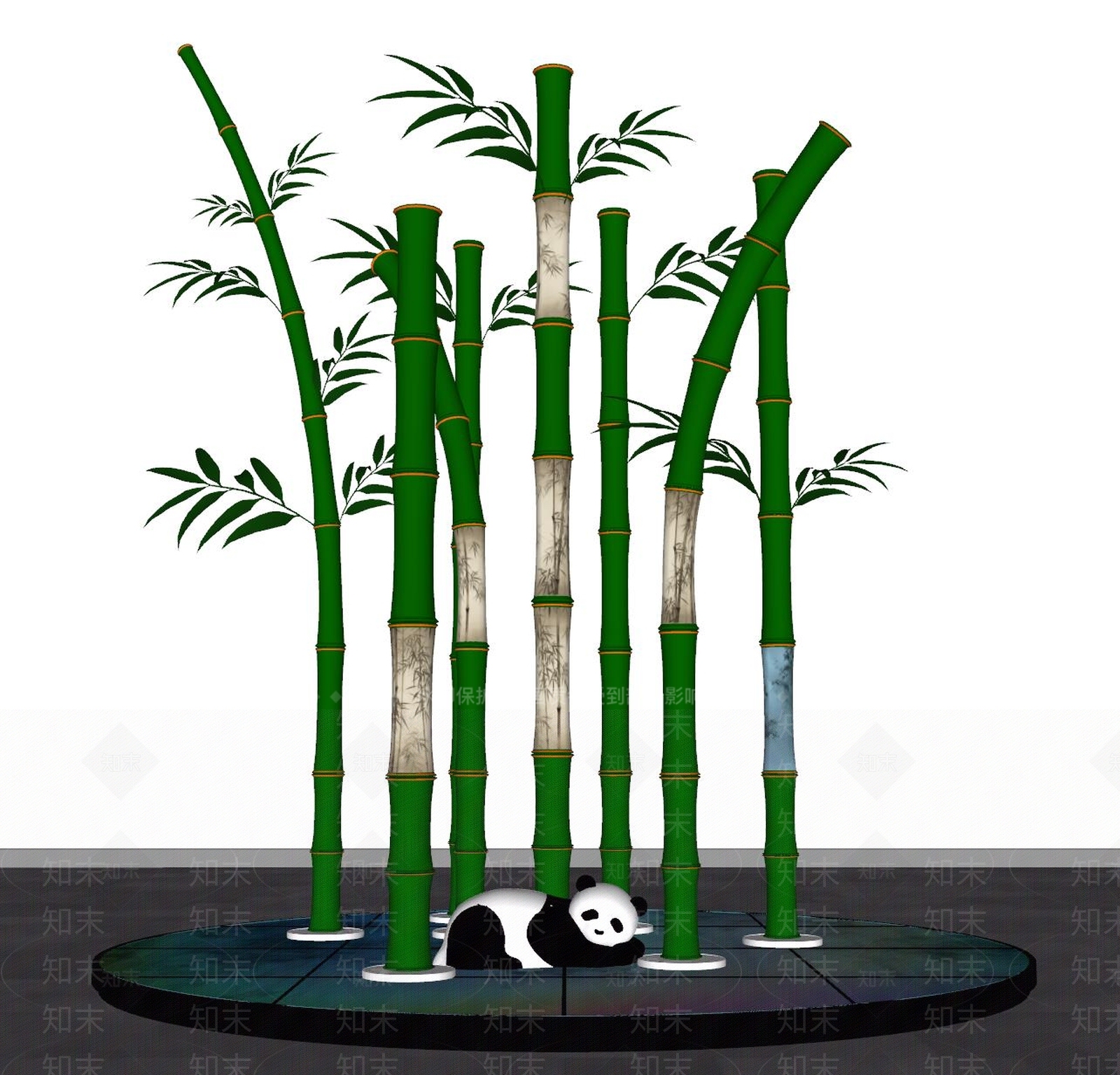 现代雕塑小品SU模型下载【ID:1195272121】