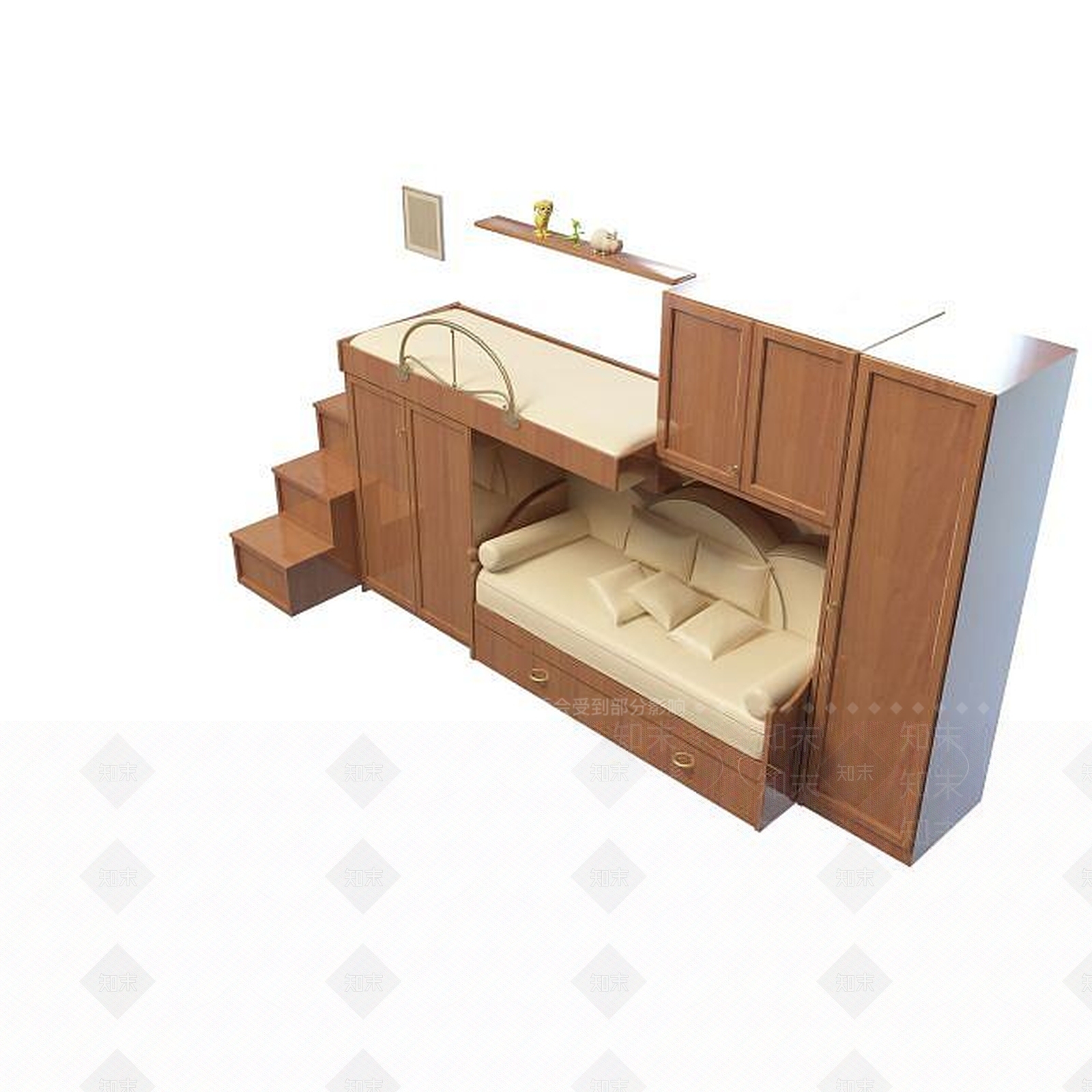 现代多功能床3D模型下载【ID:1195273438】