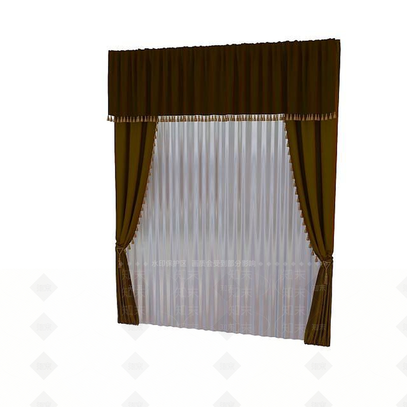 现代风格窗帘3D模型下载【ID:1195273662】
