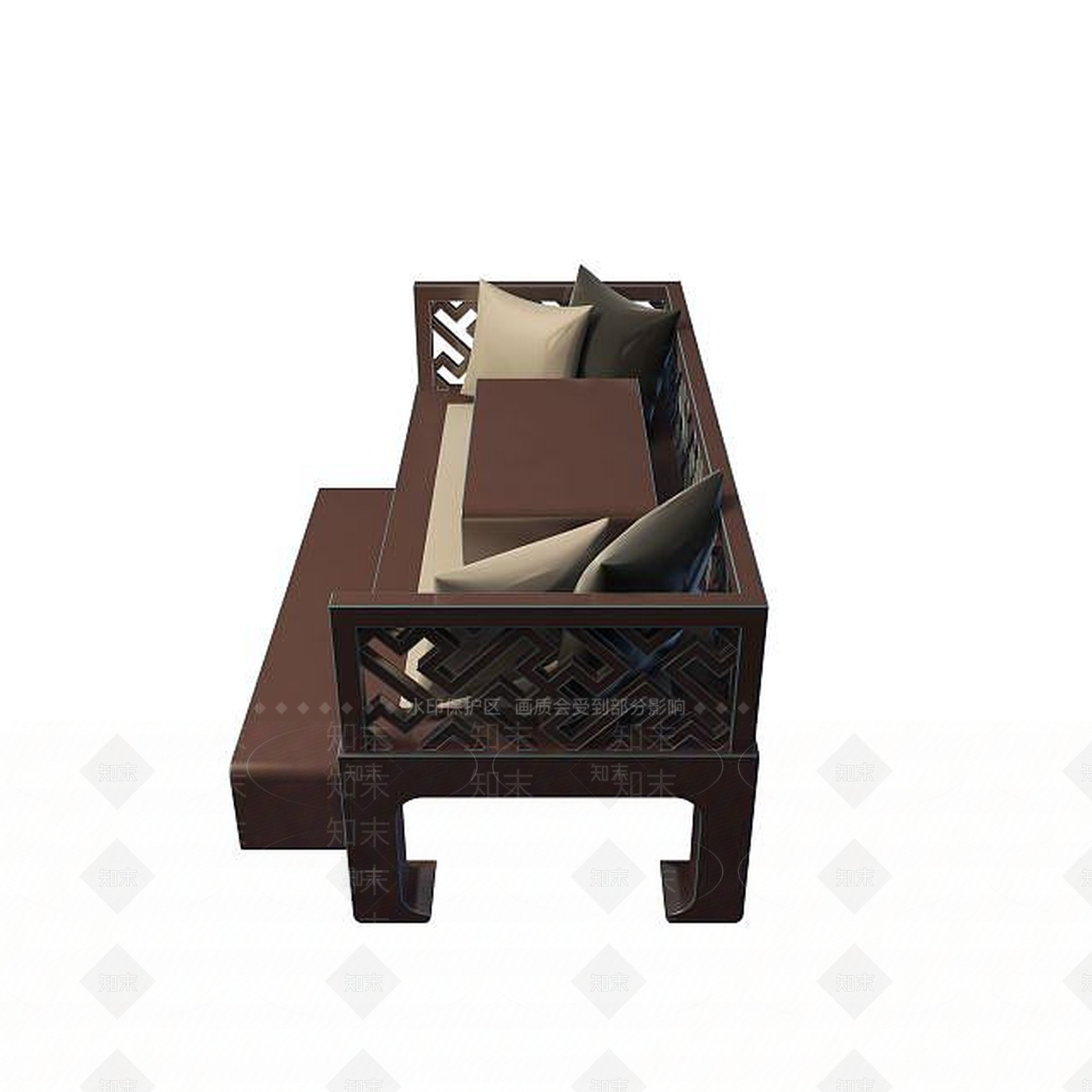 现代实木罗汉床3D模型下载【ID:1195273773】
