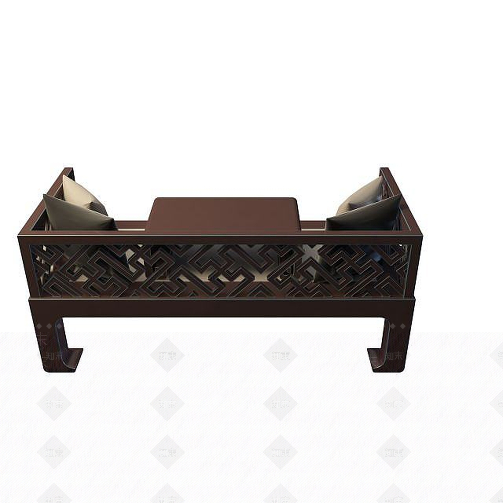 现代实木罗汉床3D模型下载【ID:1195273773】