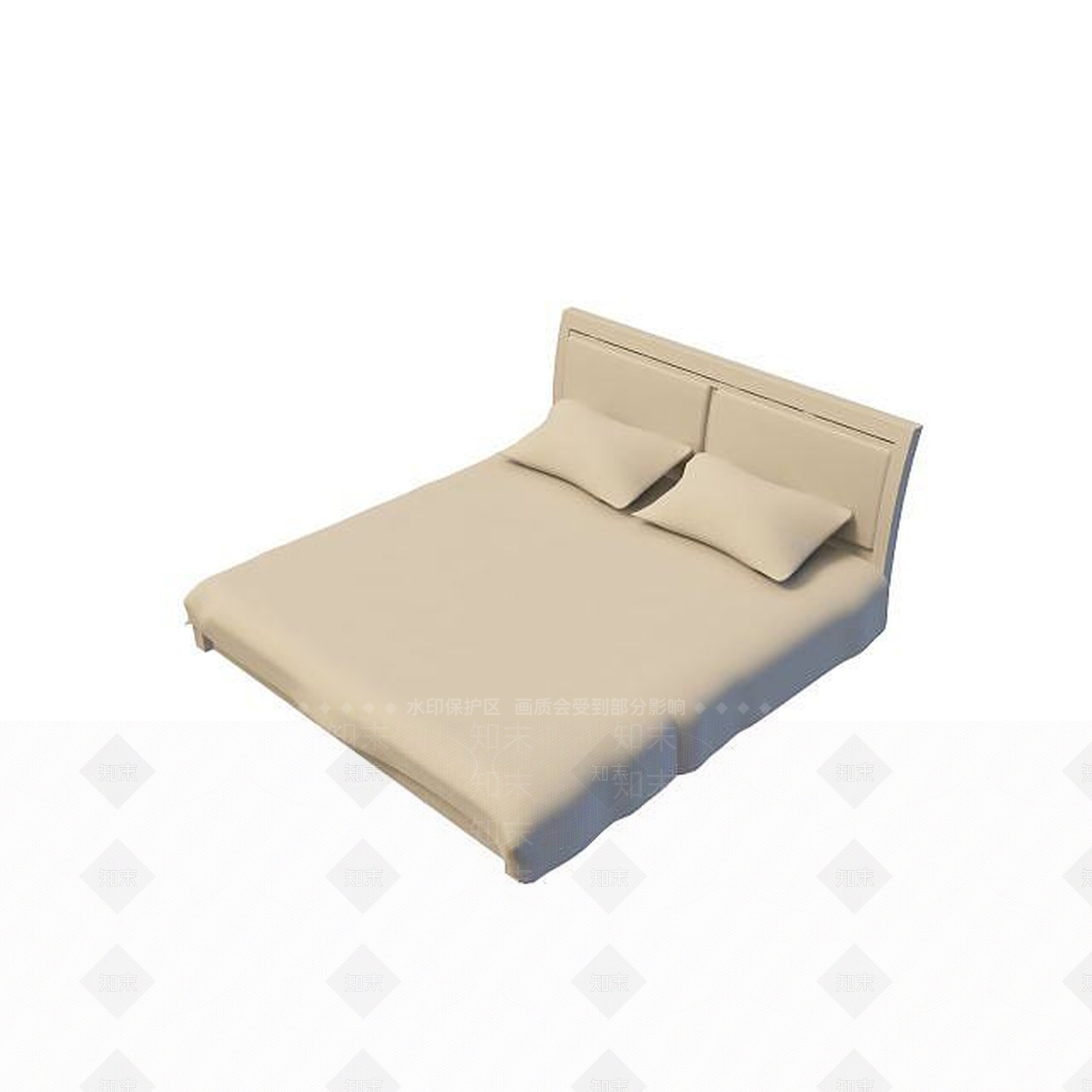 现代卧室简约大床3D模型下载【ID:1195273851】