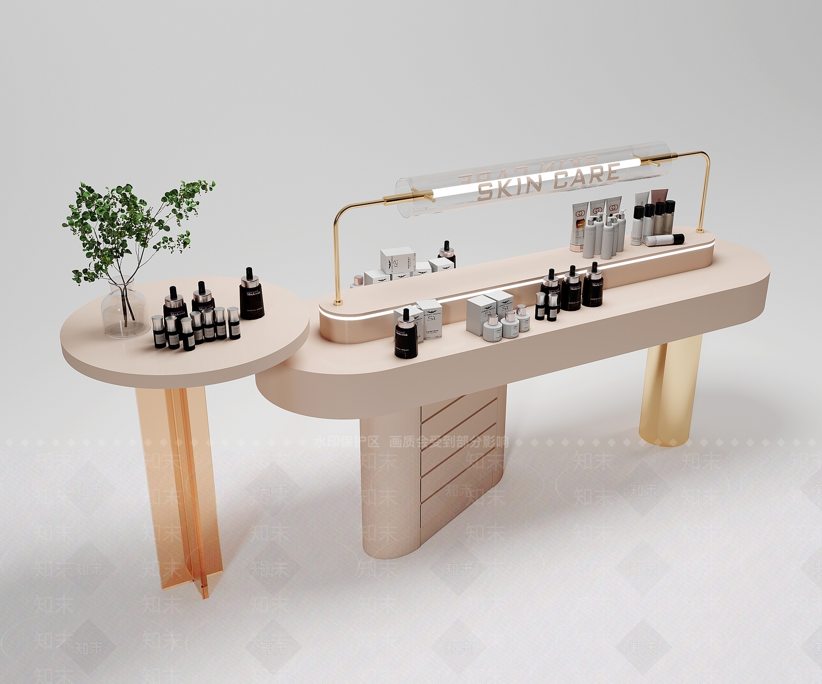 现代化妆品展台SU模型下载【ID:1195275836】