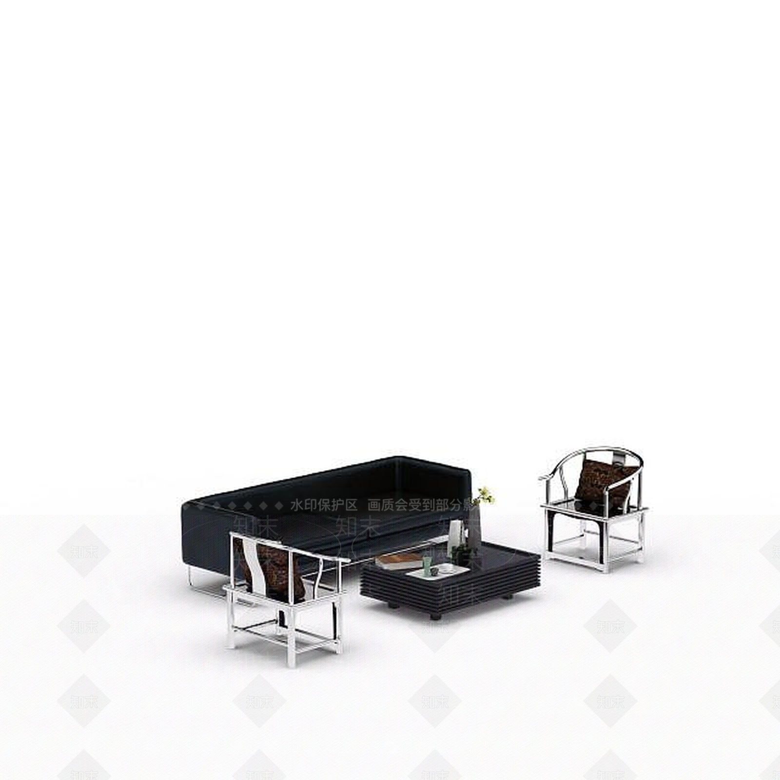 现代书桌椅3D模型下载【ID:1195279794】