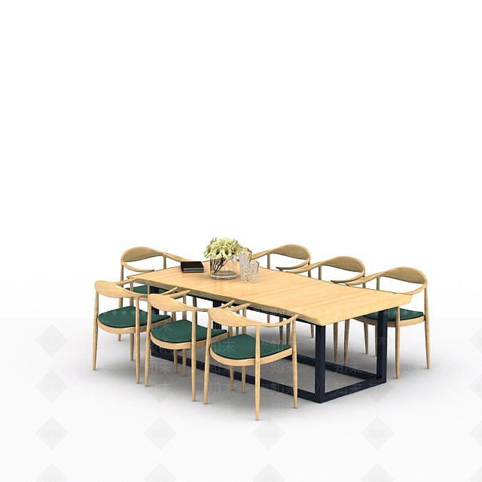 现代书桌椅3D模型下载【ID:1195280009】