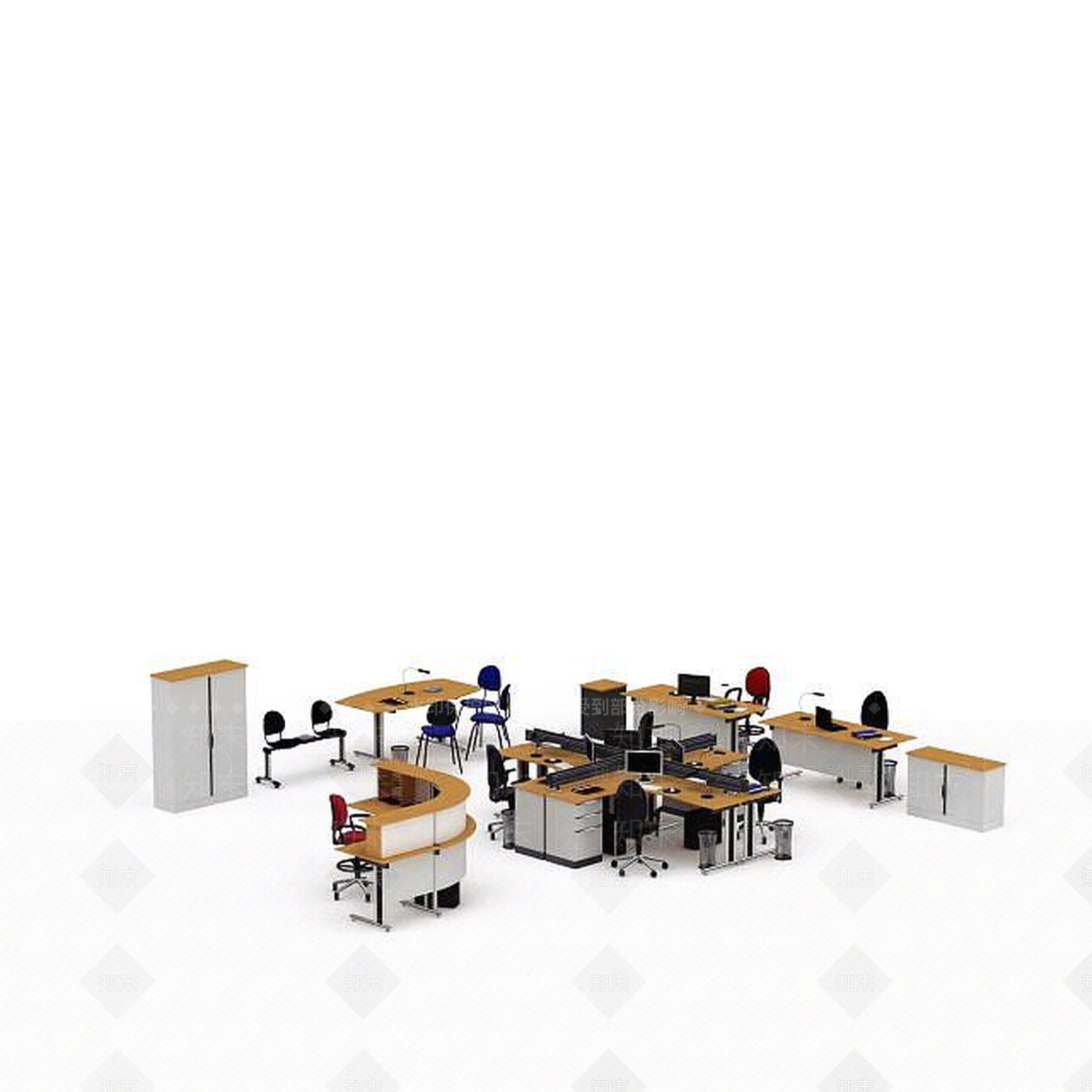 现代书桌椅3D模型下载【ID:1195280186】