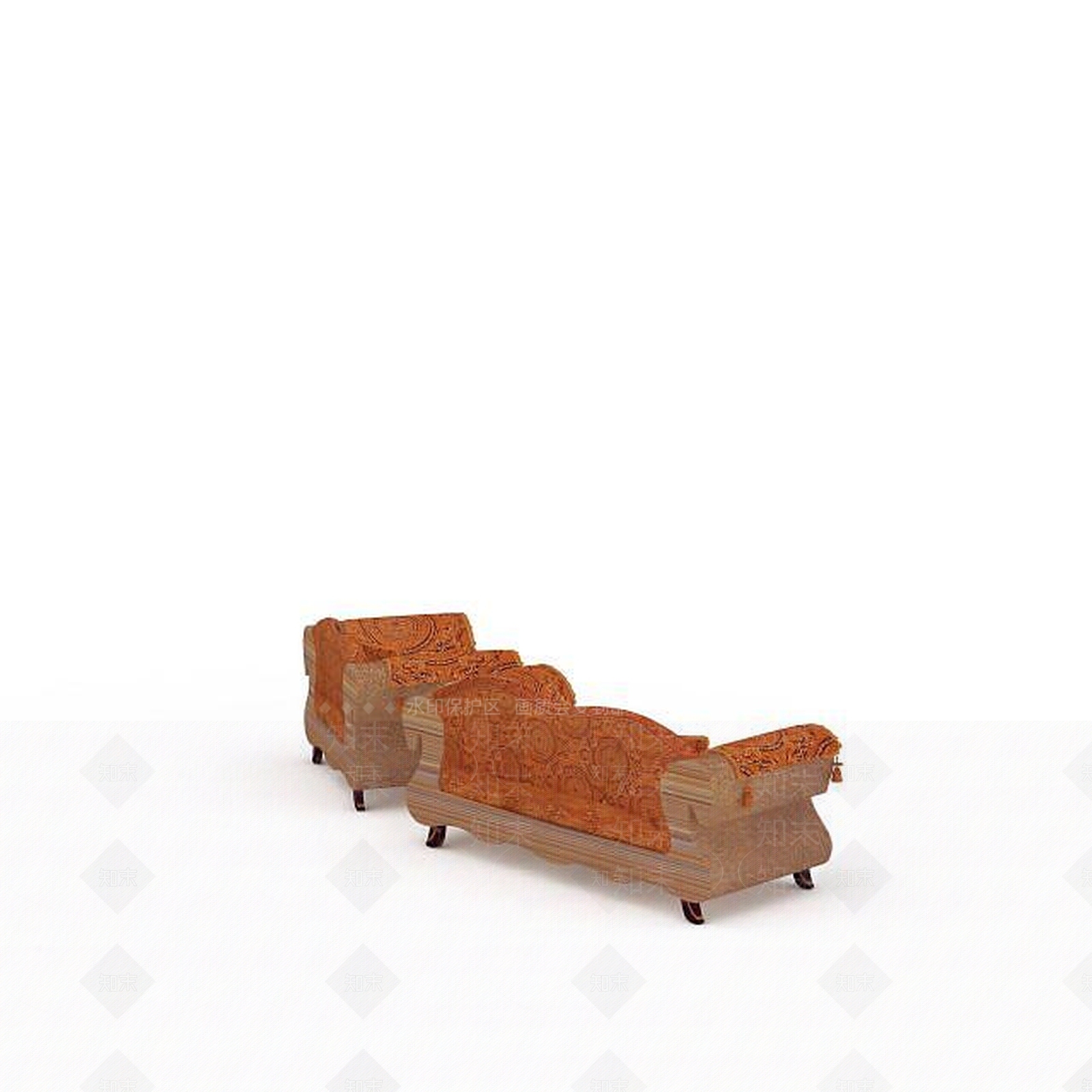 现代双人沙发3D模型下载【ID:1195280364】