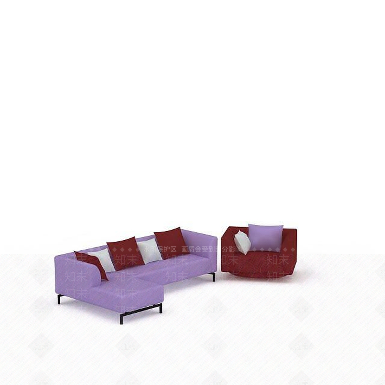 现代双人沙发3D模型下载【ID:1198909901】
