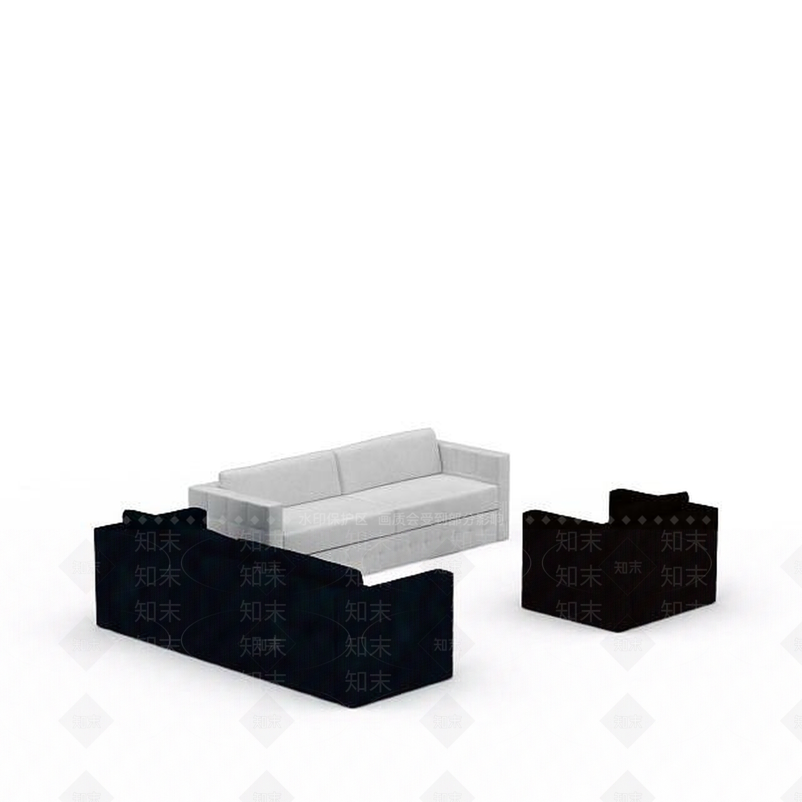 现代双人沙发3D模型下载【ID:1198909496】