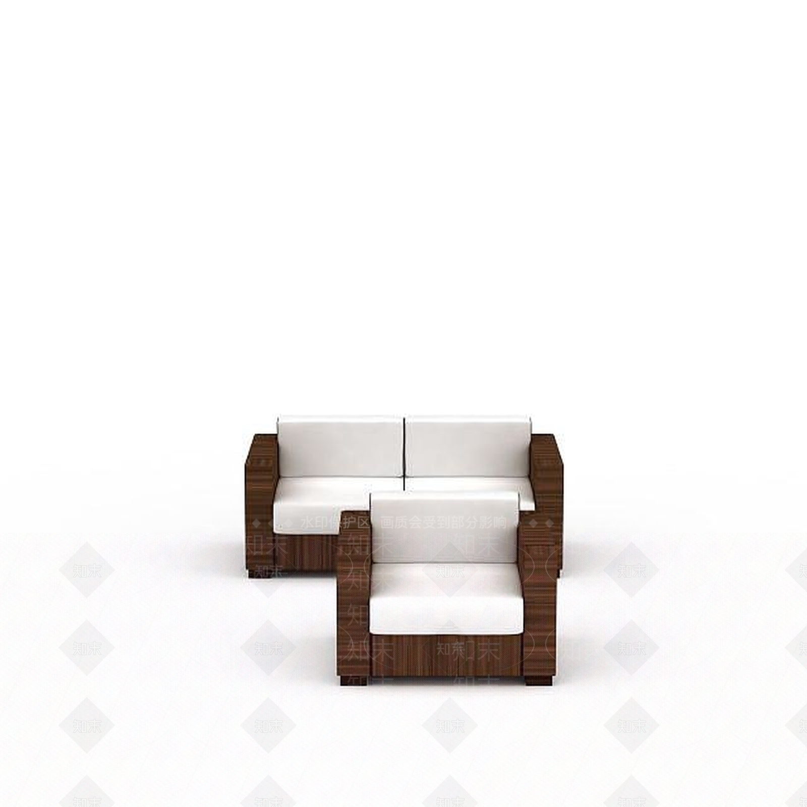 现代双人沙发3D模型下载【ID:1198909415】