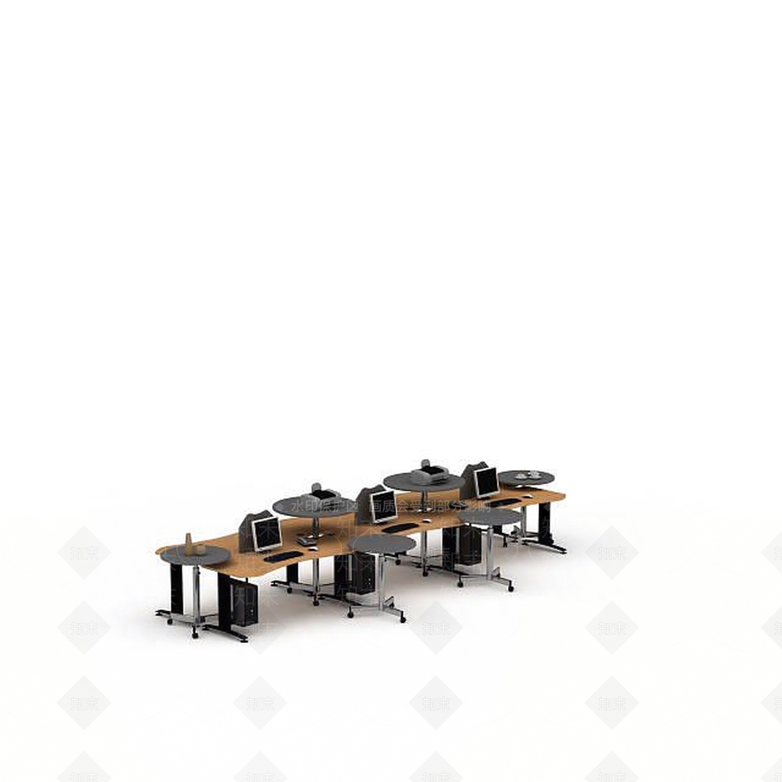 现代书桌椅3D模型下载【ID:1195282509】