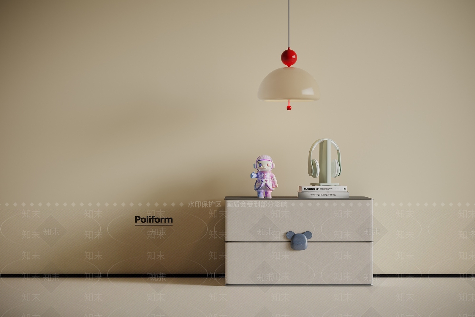 现代床头柜3D模型下载【ID:1195285026】
