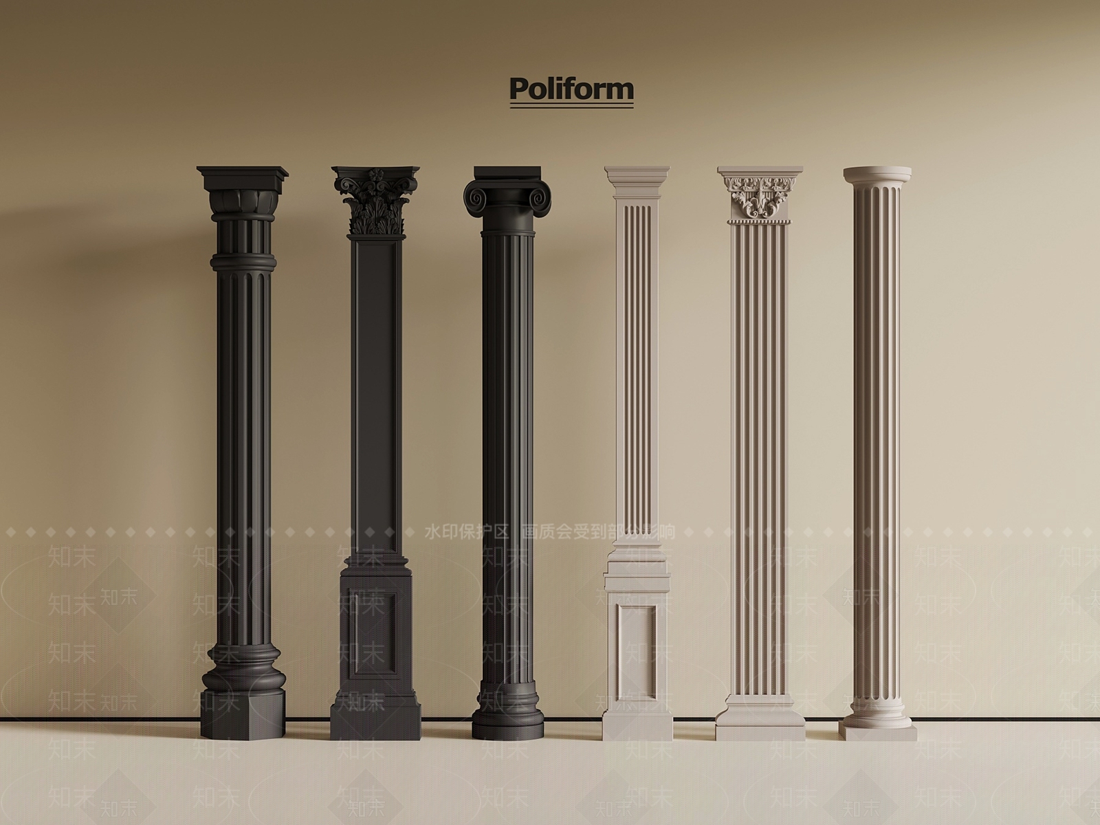 法式柱子3D模型下载【ID:1195287261】