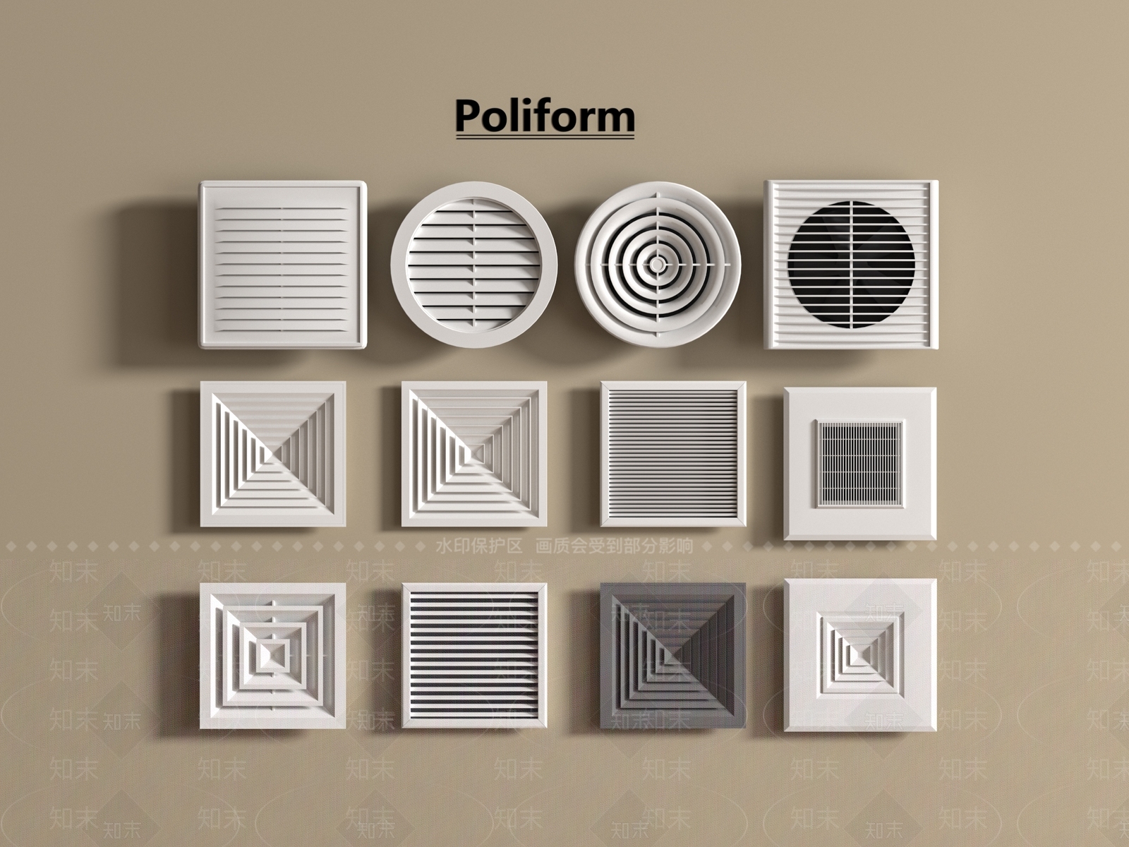 空调出风口3D模型下载【ID:1195287886】