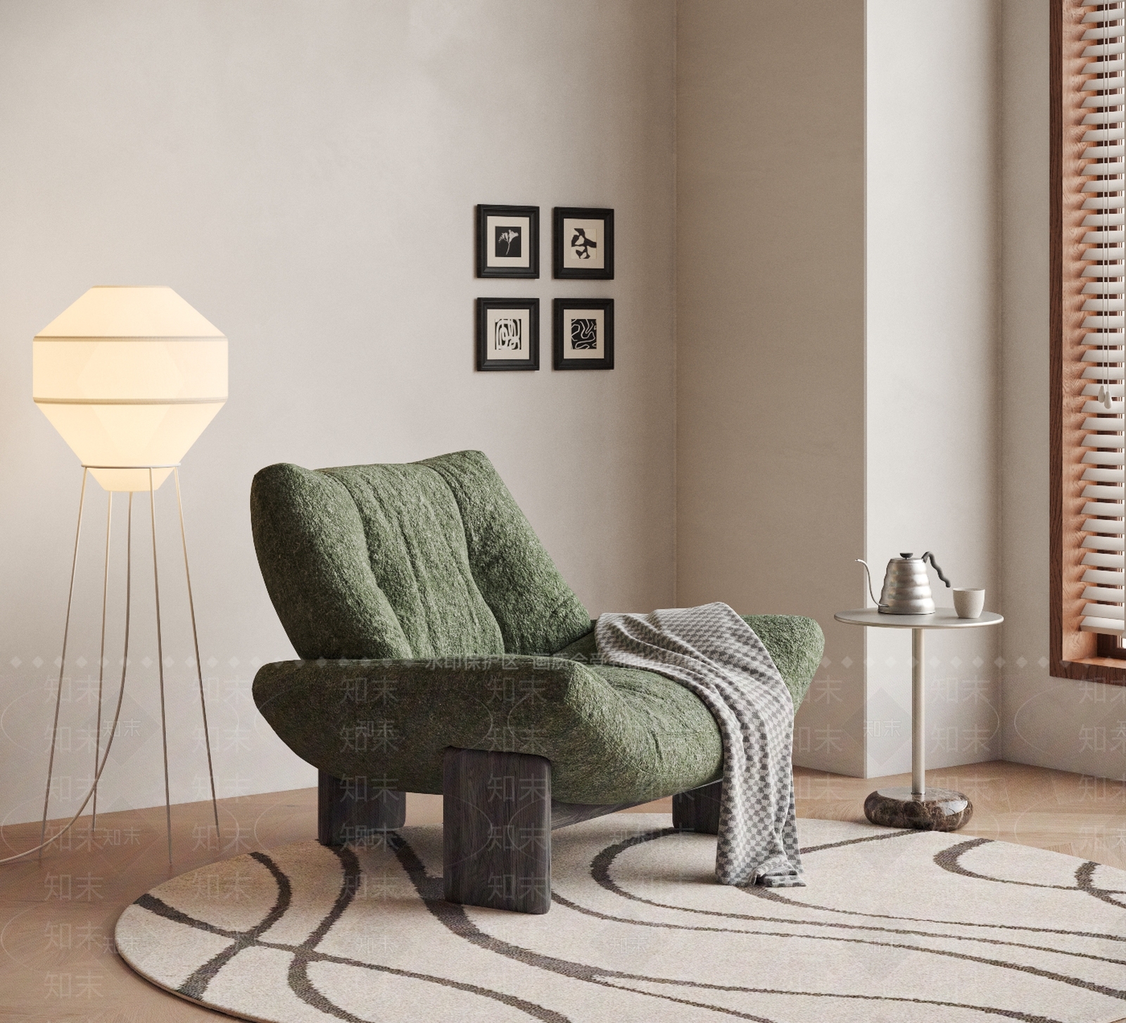 中古现代单人沙发3D模型下载【ID:1195288064】