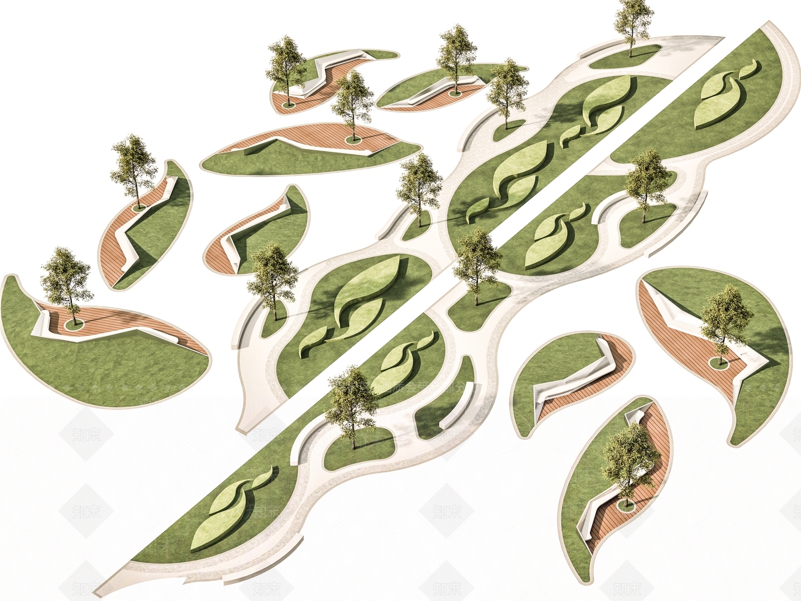 现代口袋公园SU模型下载【ID:1195289313】