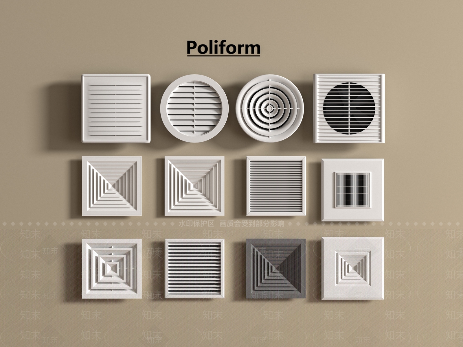 空调出风口SU模型下载【ID:1195290150】