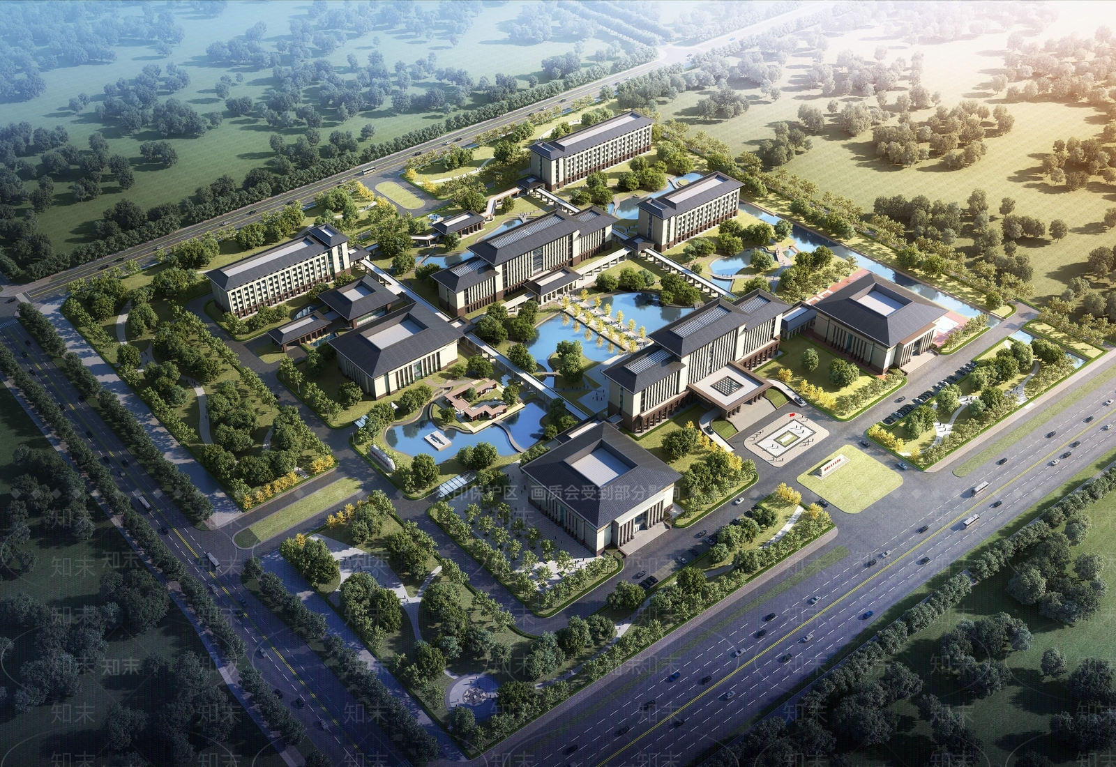 现代办公楼3D模型下载【ID:1195295016】